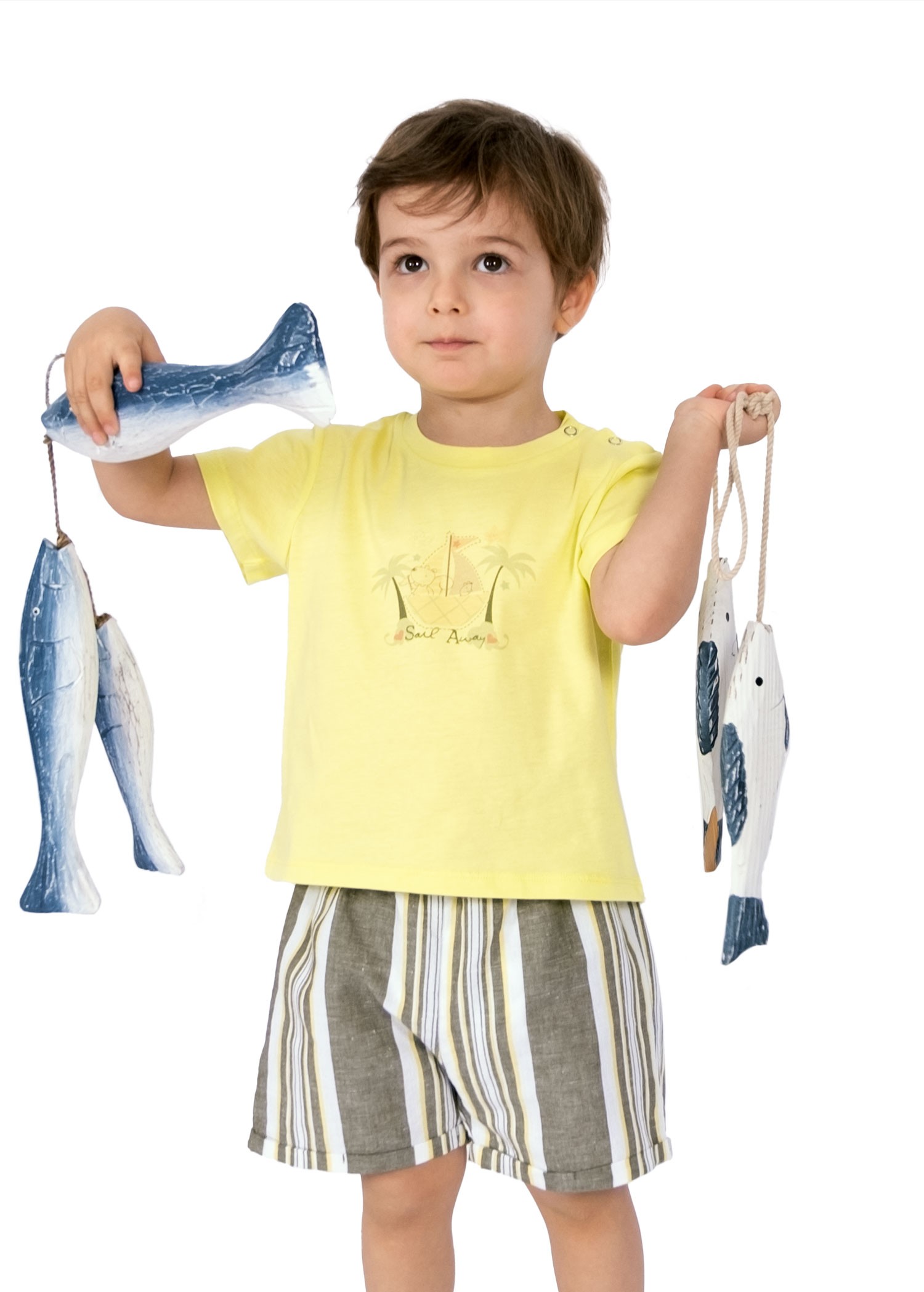 Organic Printed Yellow Summer Unisex Baby Tshirt