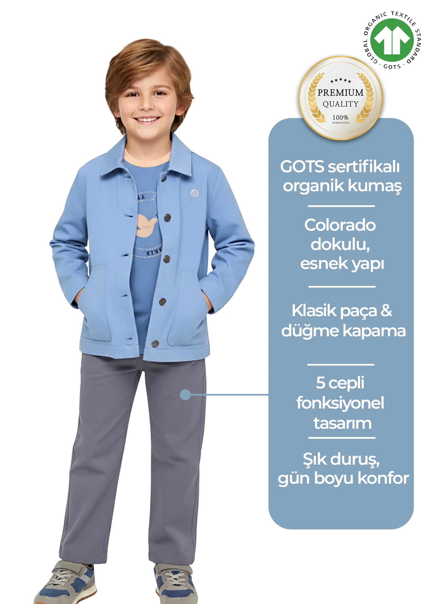 Organik Colorado Klasik Kışlık Erkek Çocuk Pantolon