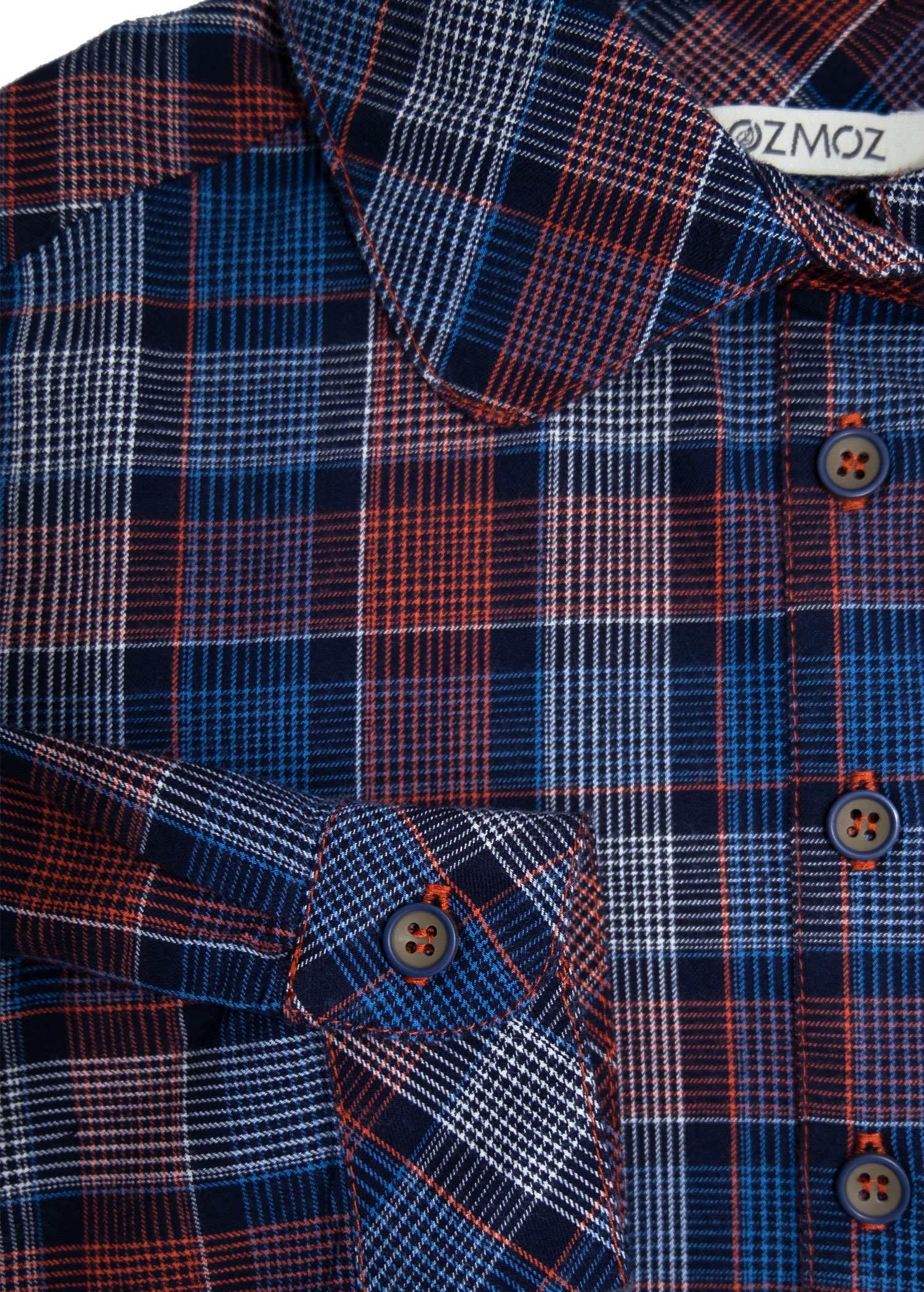100% Cotton Plaid Navy Blue Winter Girls Shirt Dress