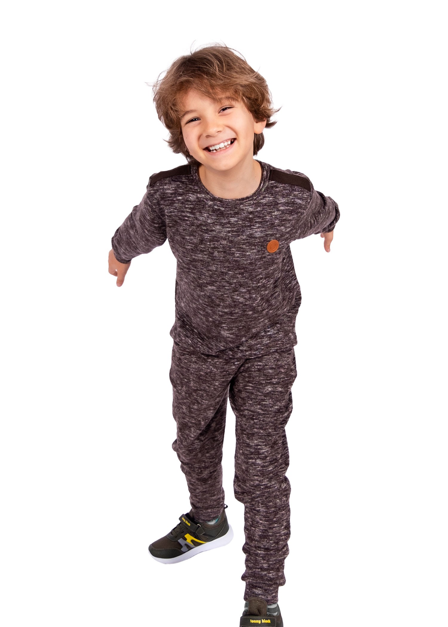 Soft Brown Winter Boys Tracksuit Set