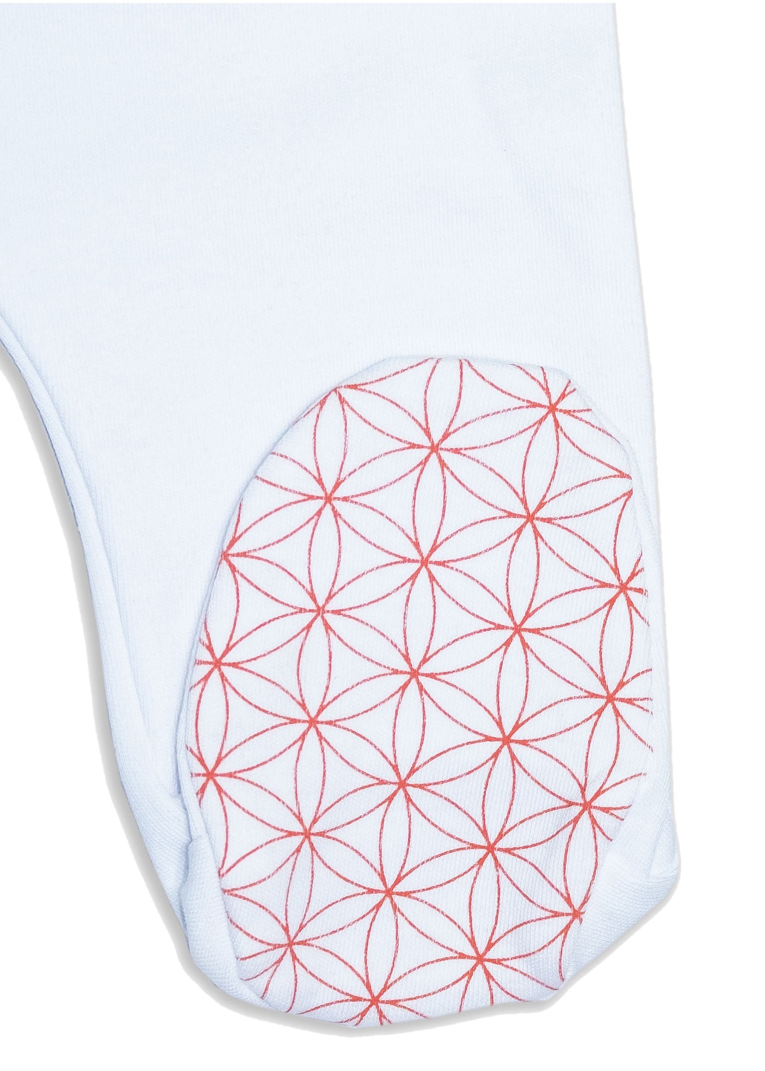 Organic Flower of Life Printed White Baby Booties Bottom