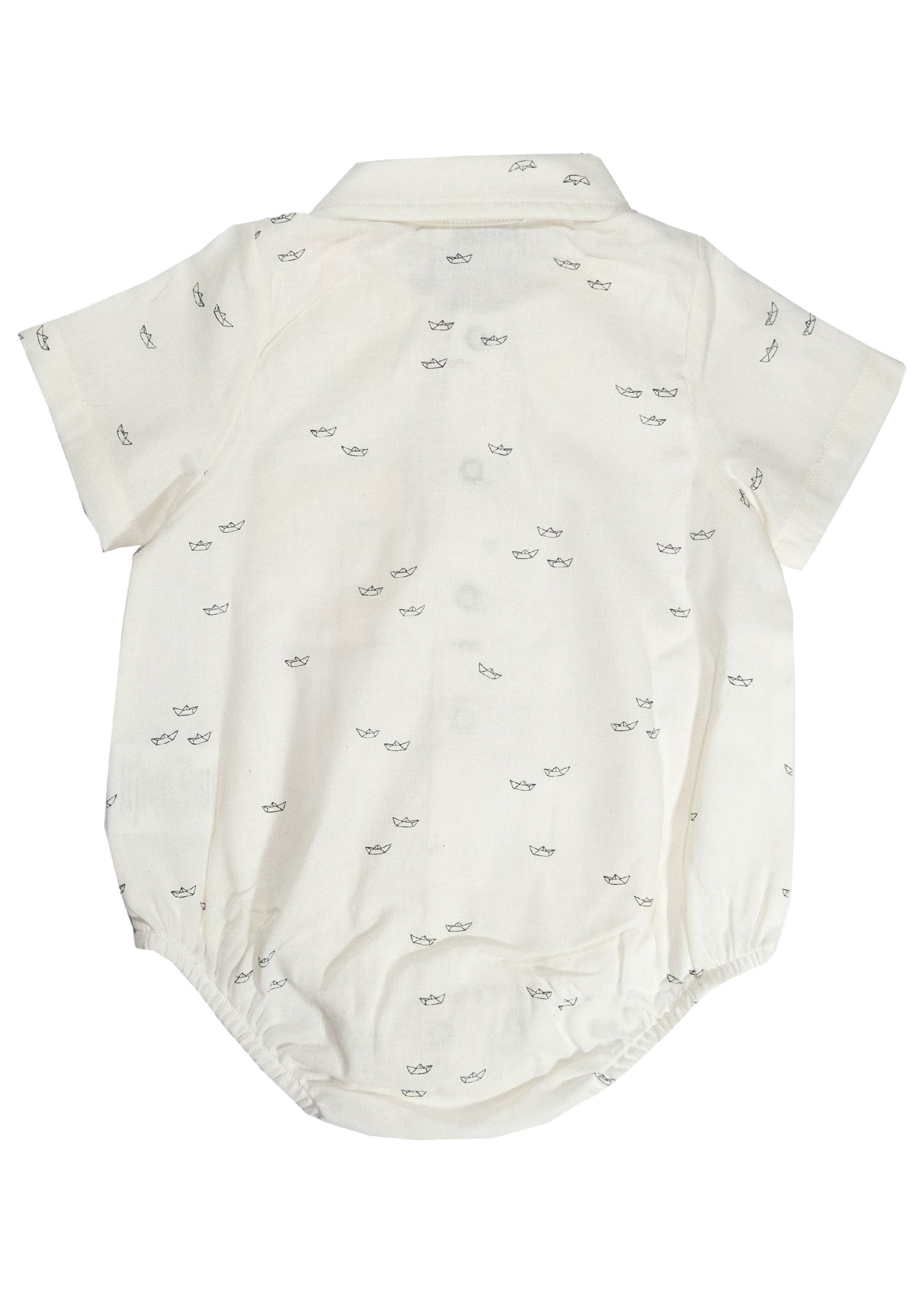 Organic Cotton Linen Short Sleeve Summer Baby Boy Jumpsuit