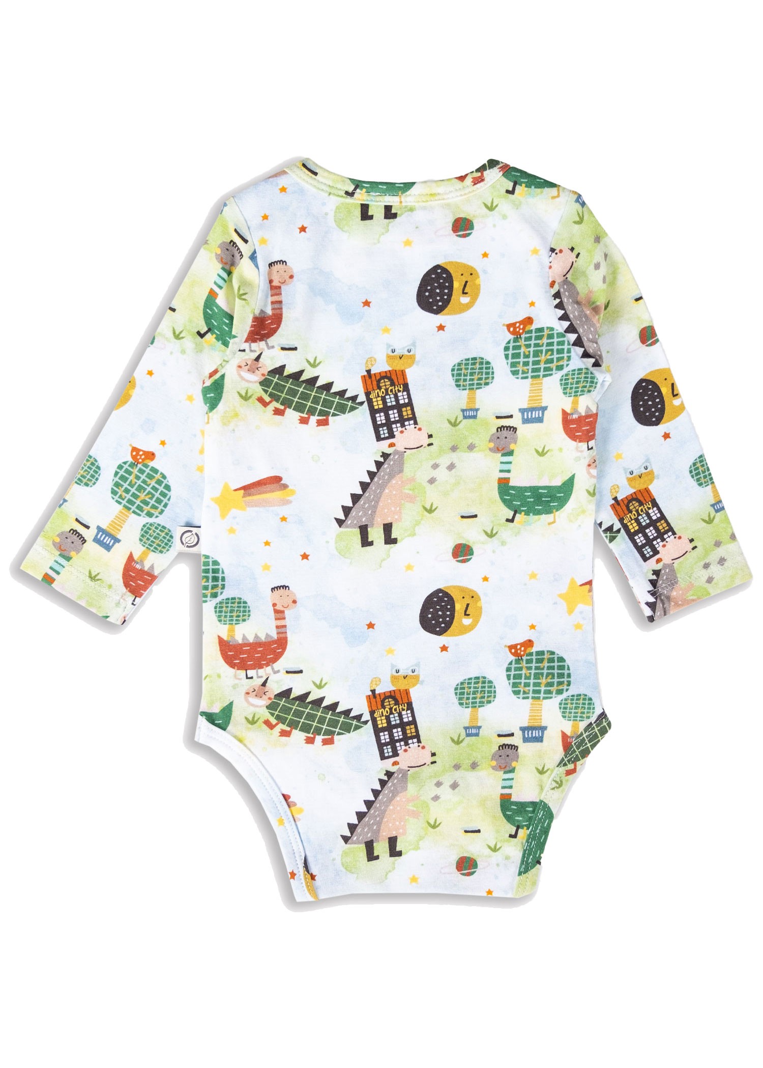 Organic Dino Printed Long Sleeve Unisex Baby Jumper