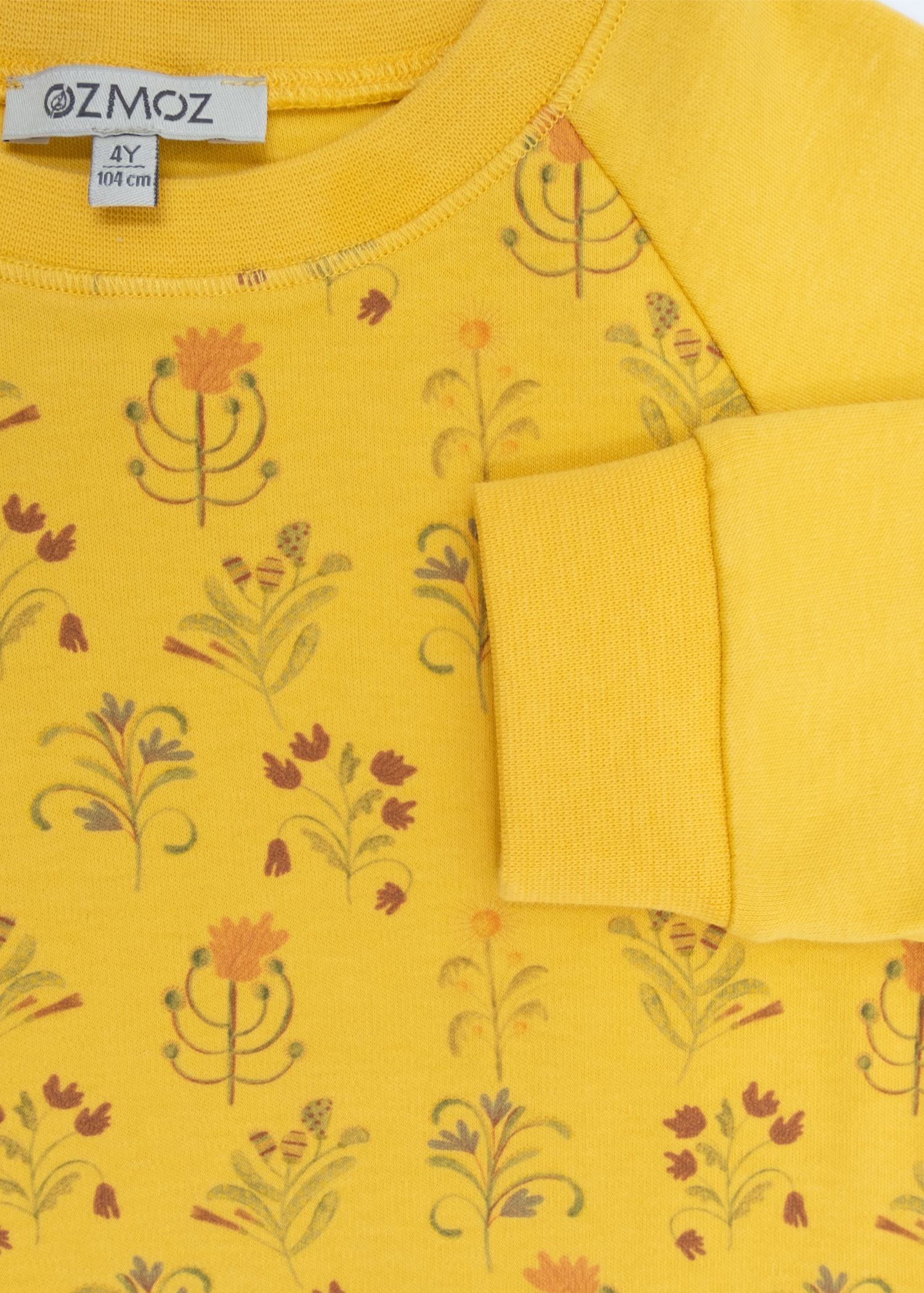 Organic Floral Printed Yellow Winter Little Girl Suit