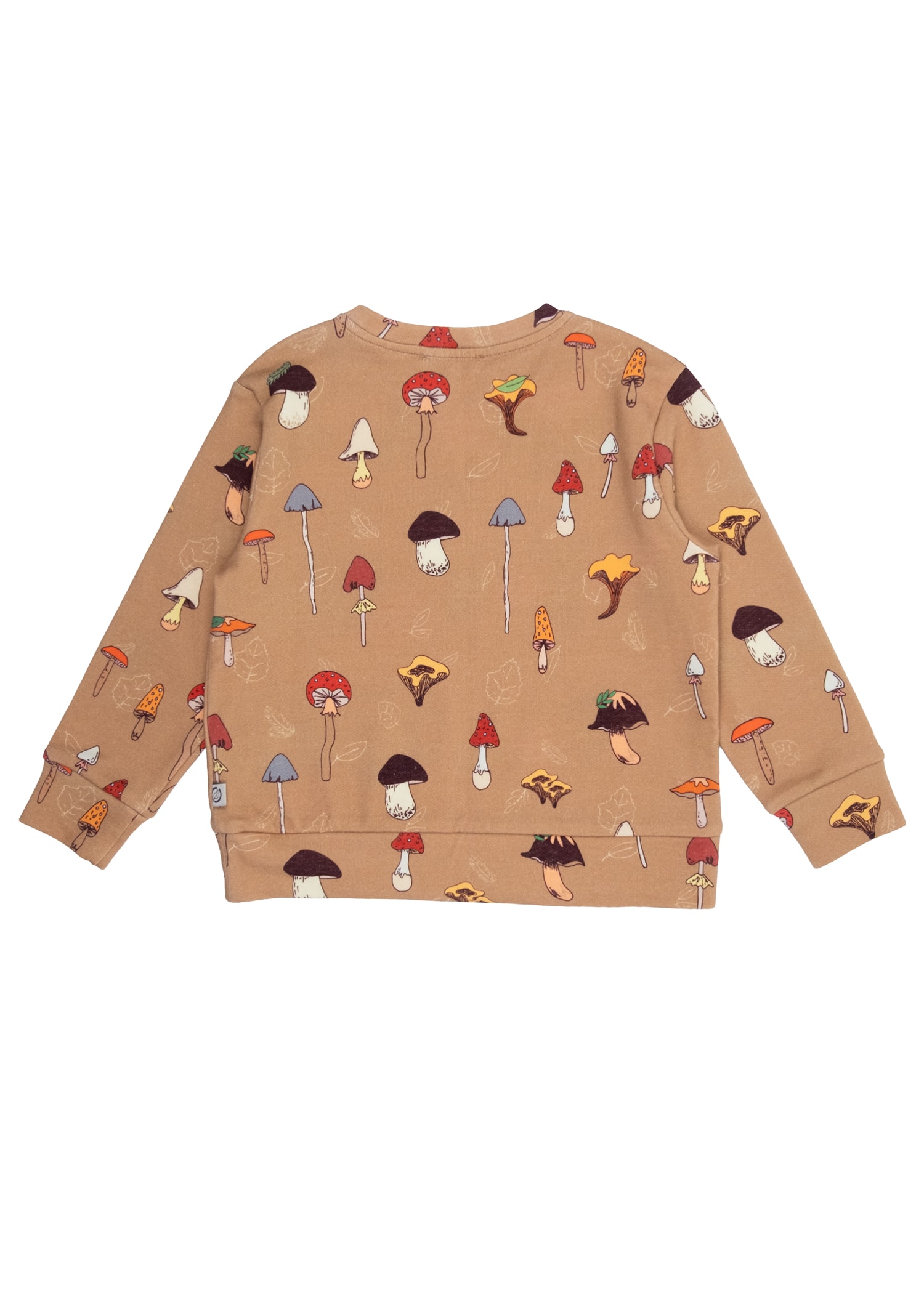 Organik Mantar Desenli Kahverengi Kışlık Unisex Toddler Sweatshirt