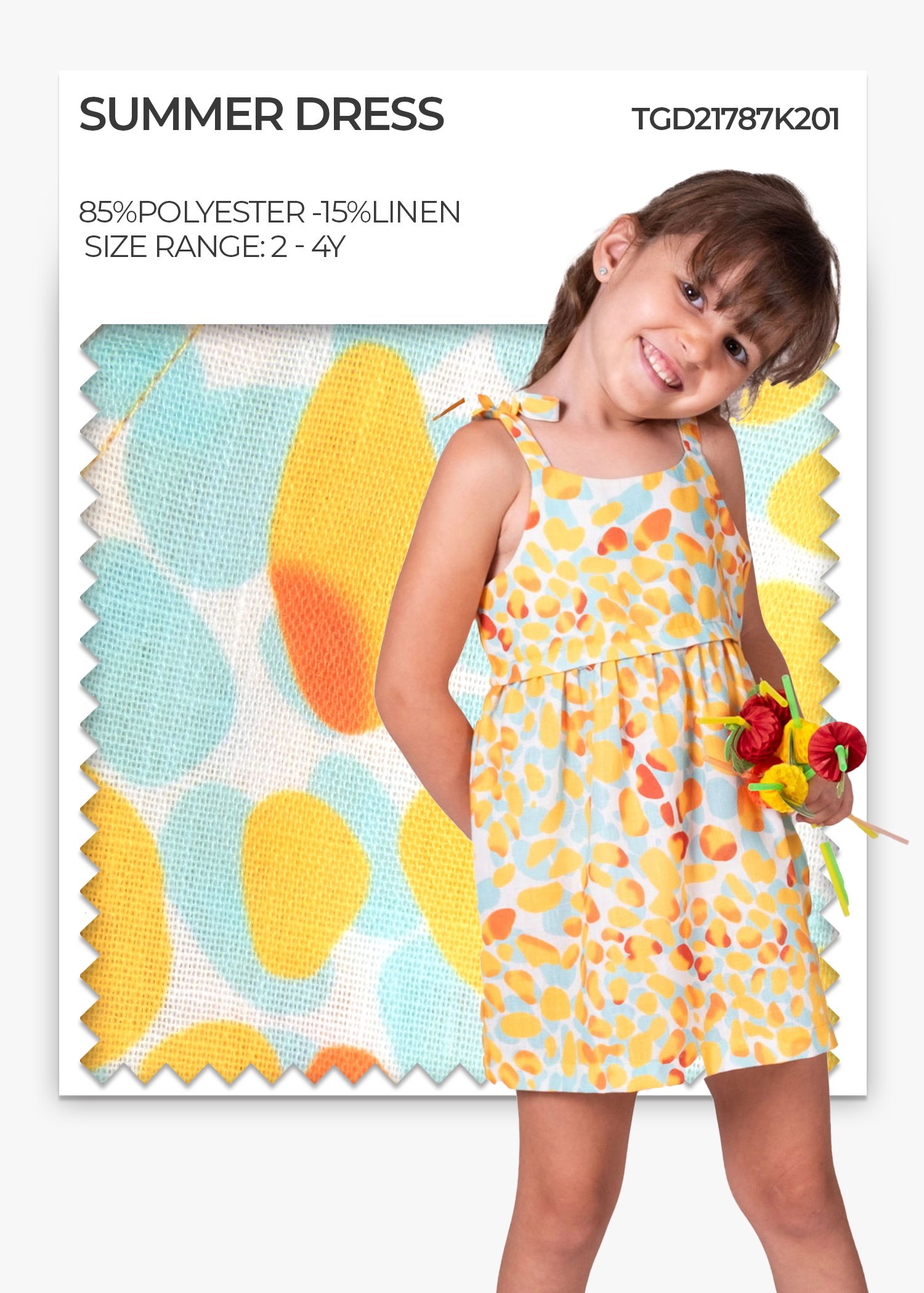Colorful Fine Woven Summer Tiny Girls Dress