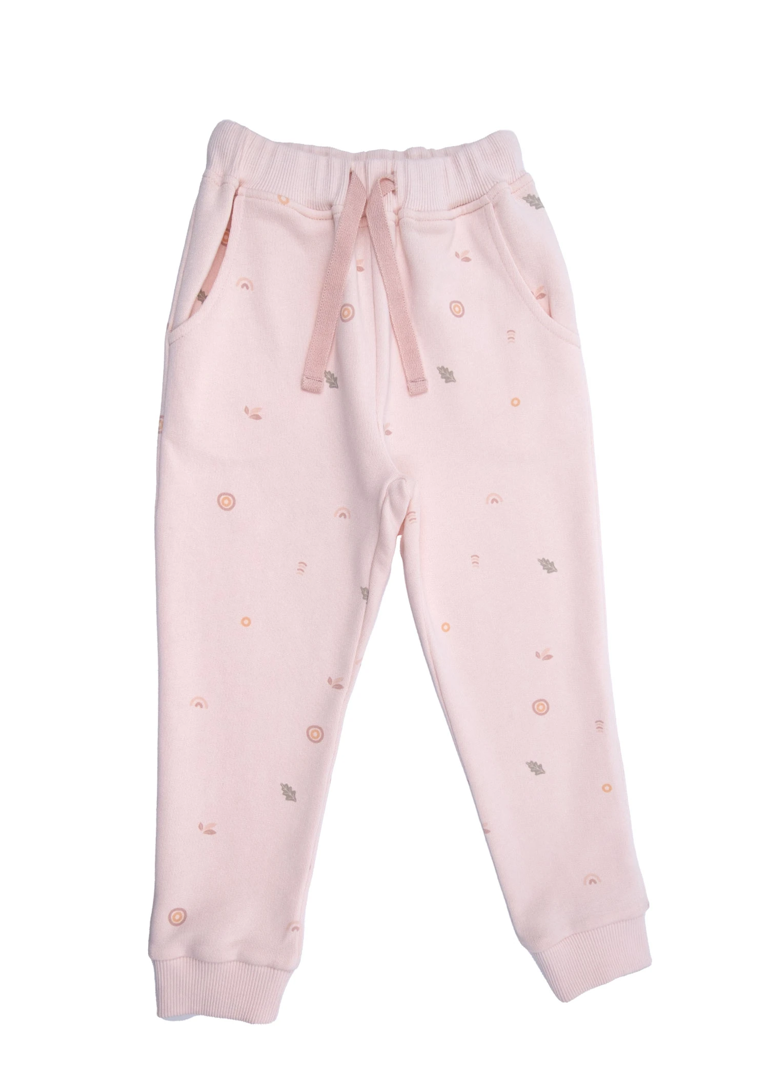 Organic Cloud Pink Patterned Toddler Girl Pant