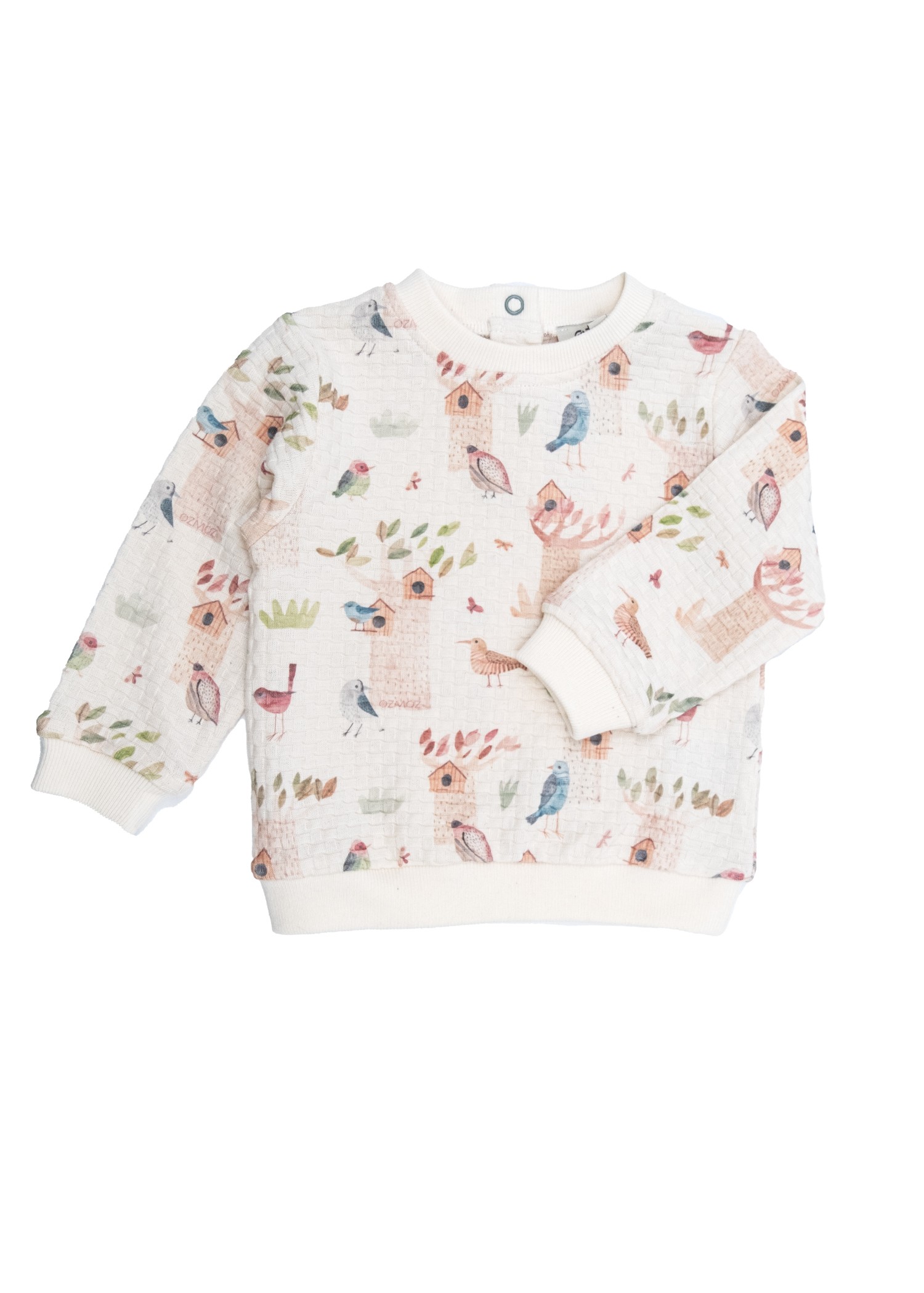 Organic Bird Patterned Spring Baby Girl Sweatshirt