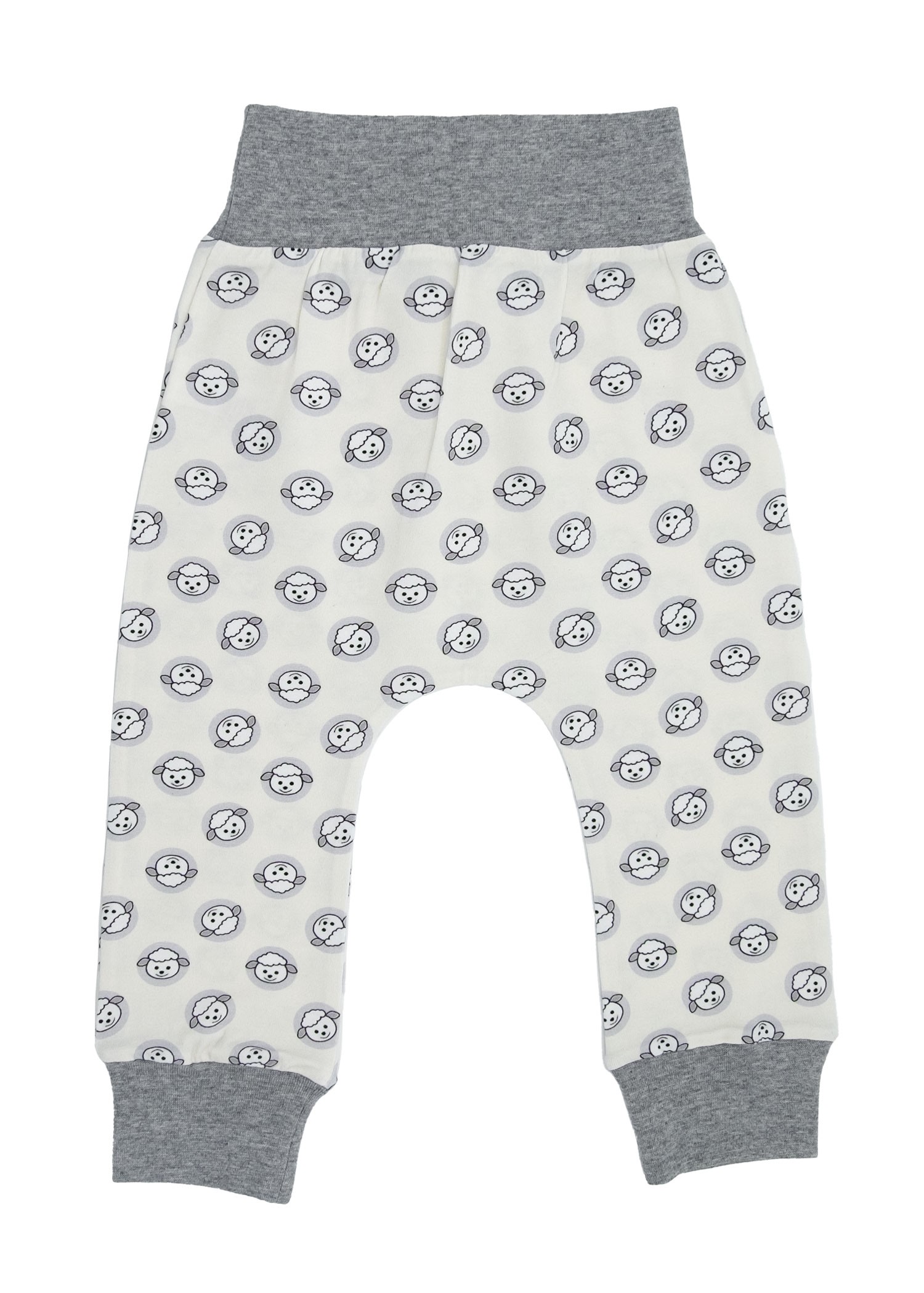 Organic Lamb Printed Gray Unisex Baby Bottom