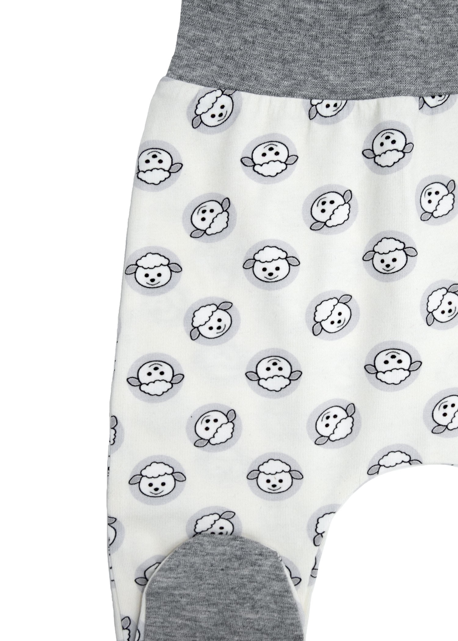 Gray Unisex Baby Bottom with Organic Lamb Printed Booties