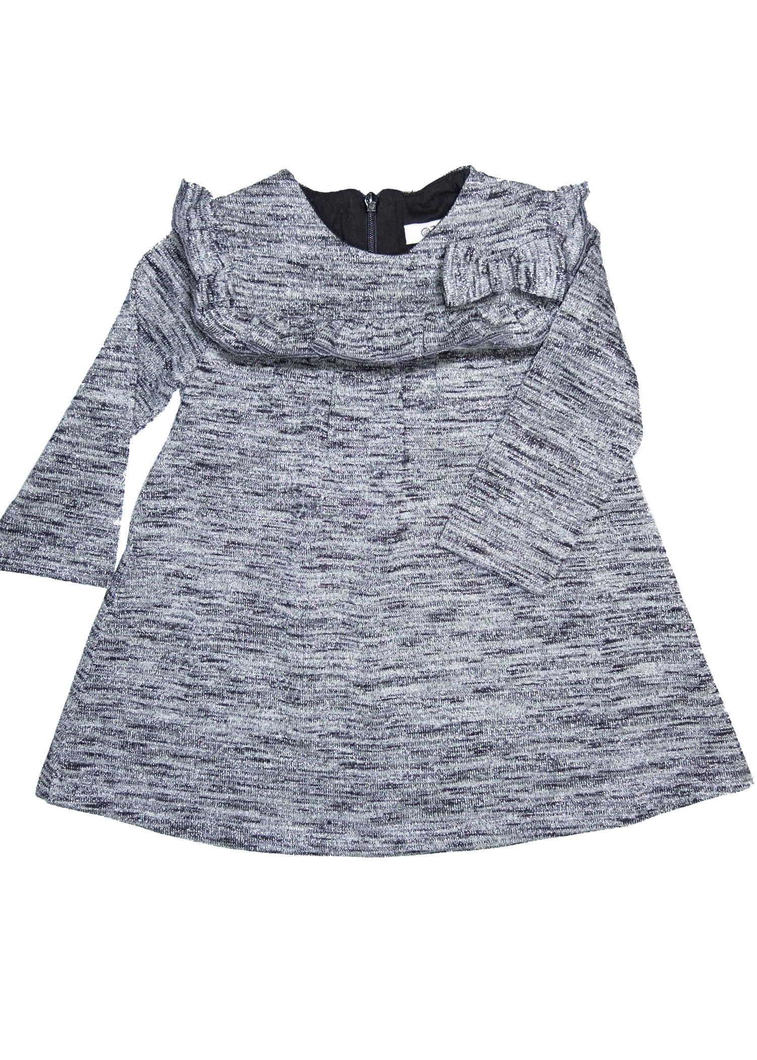 Shiny Glitter Frilly Gray Winter Baby Girl Dress