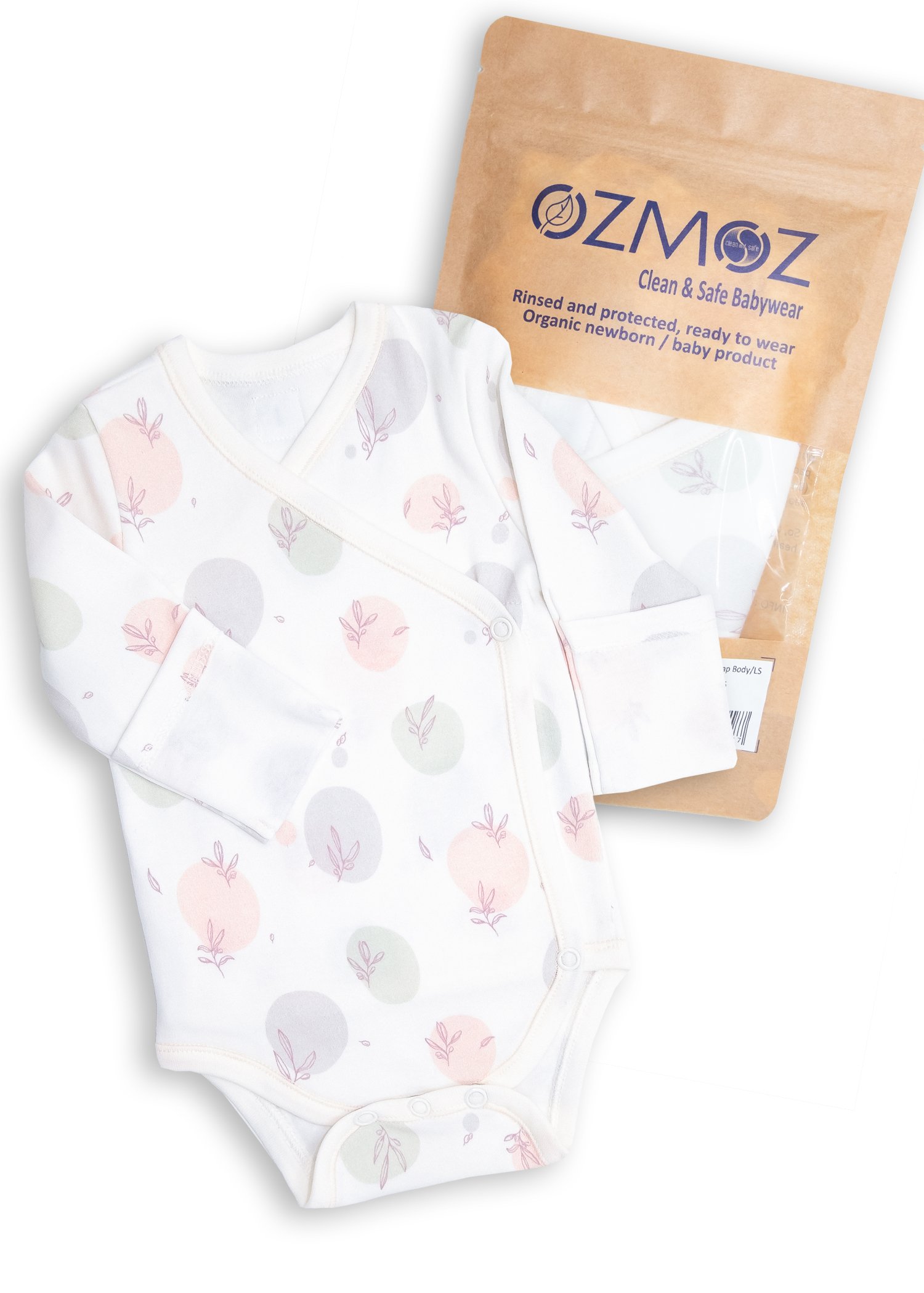 Clean and Safe Steril Giyilmeye Hazır Organik Unisex Bebek Kruvaze Body-Bubble