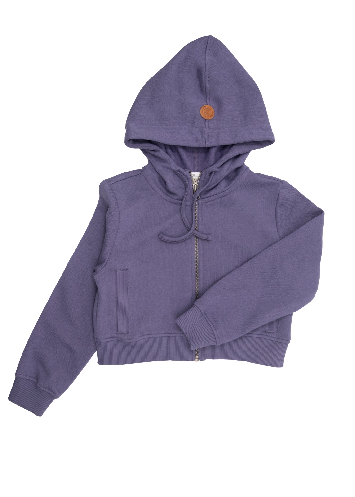 Organic Hooded Zippered Purple Girls' Sport Jacket