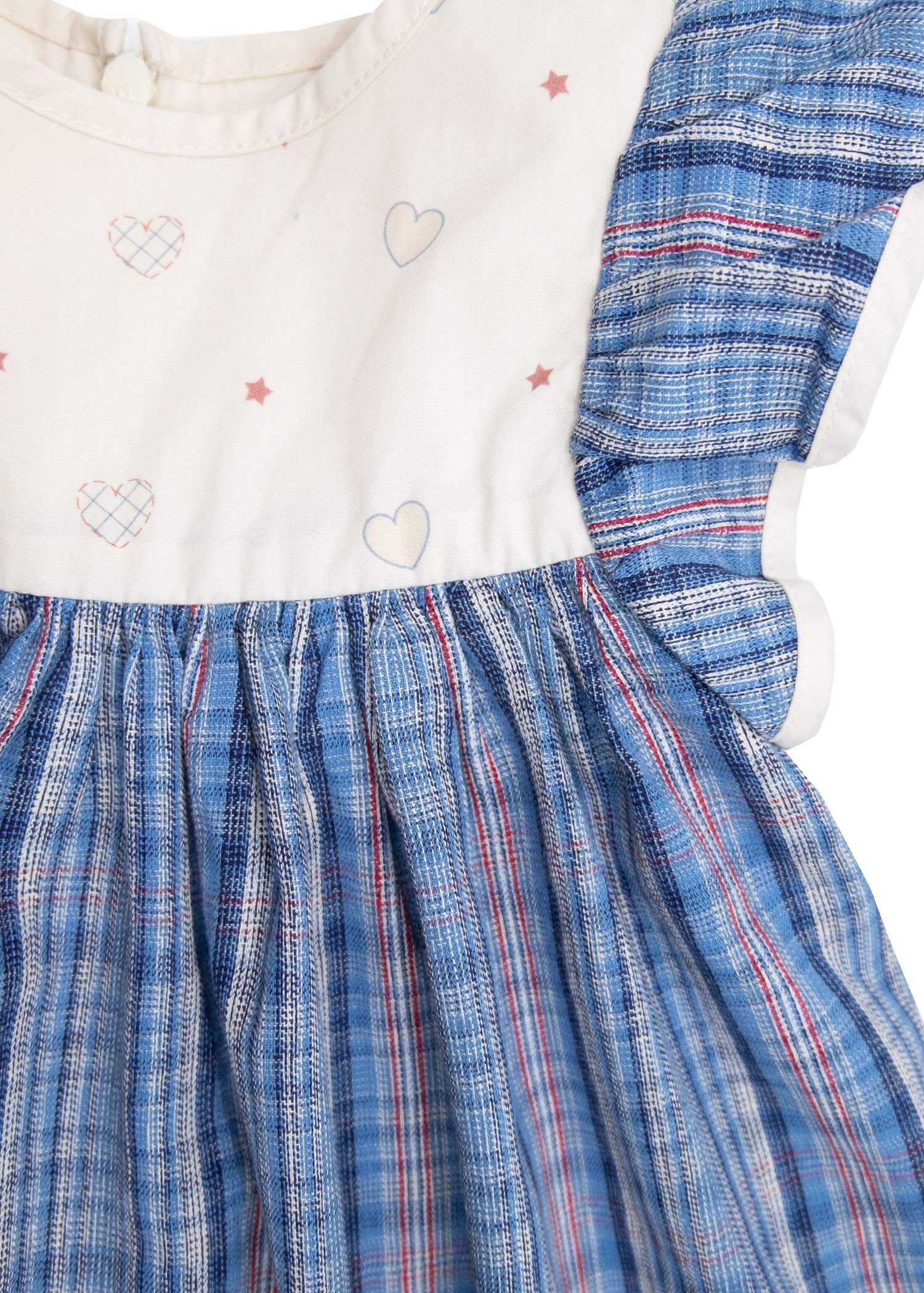 100% Cotton Blue Plaid Summer Baby Girl Dress