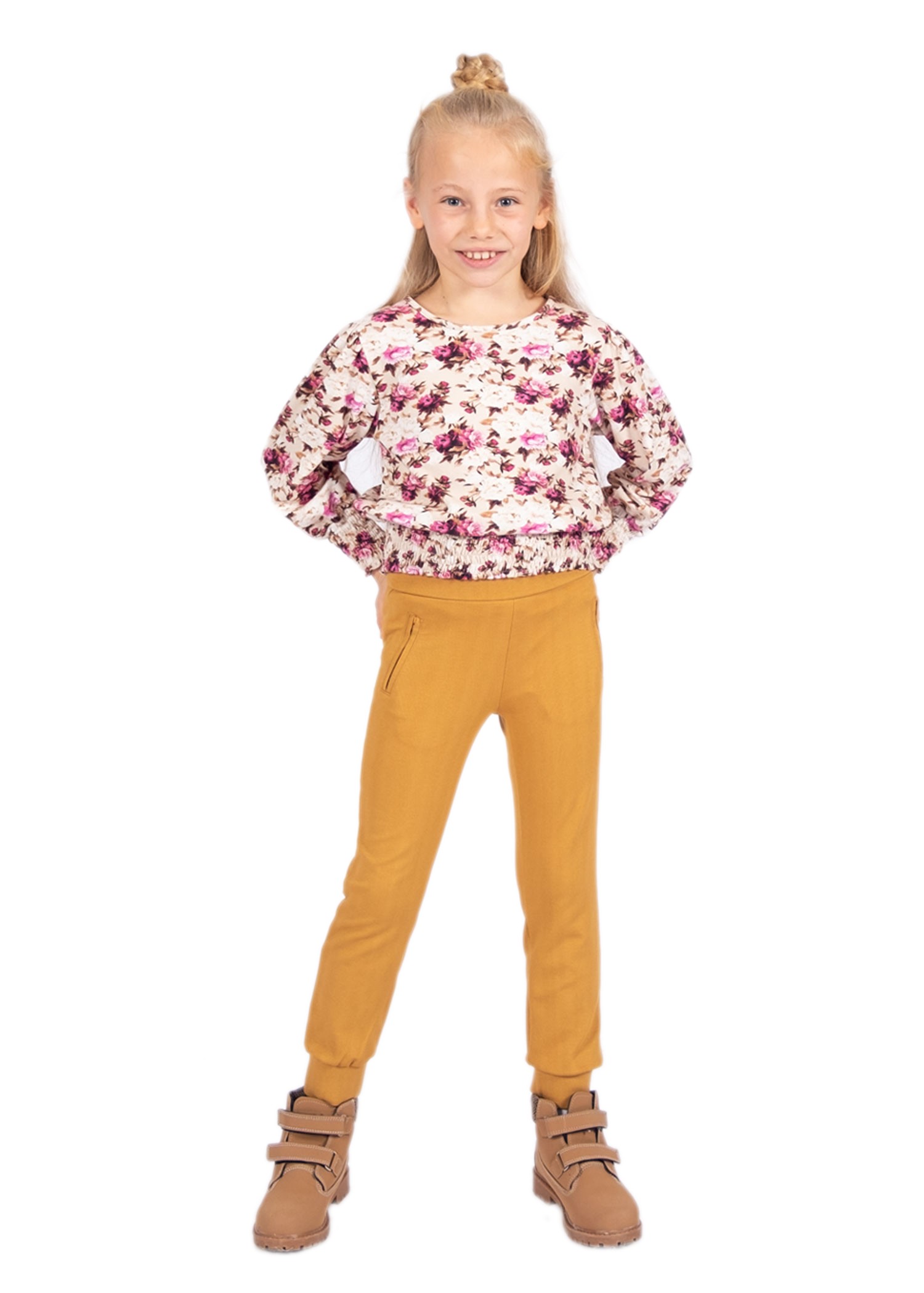 Sports Cut Yellow Winter Girls' Trousers