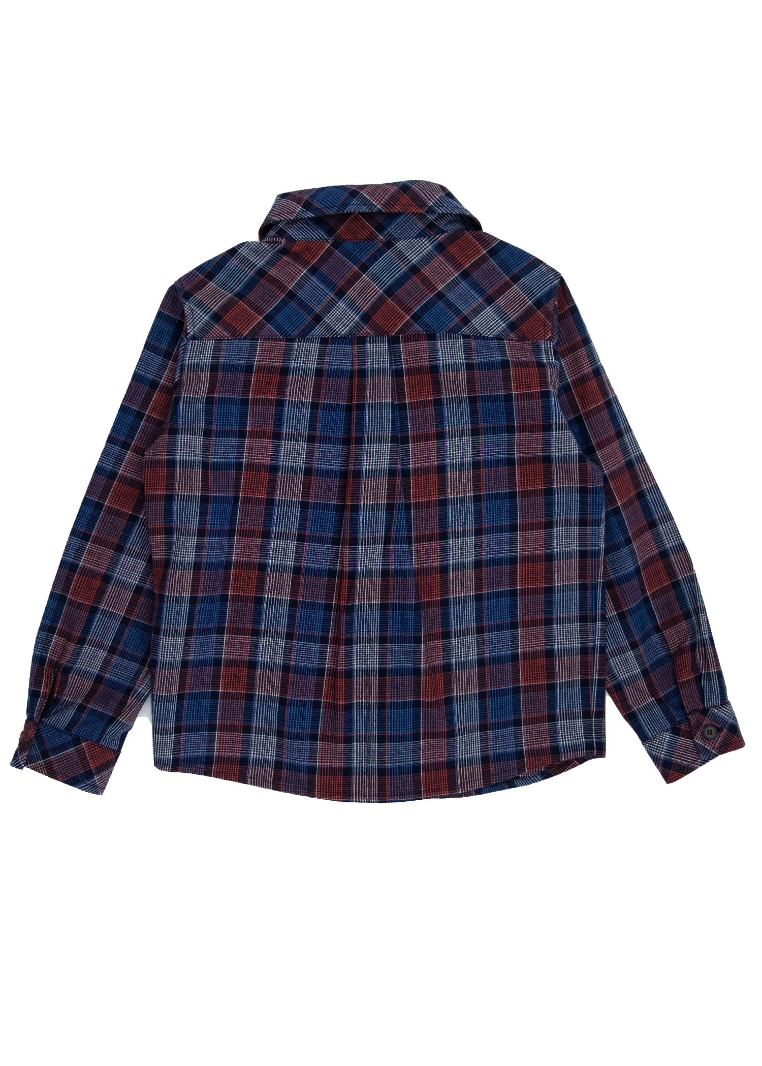 100% Cotton Plaid Navy Blue Winter Boy's Shirt