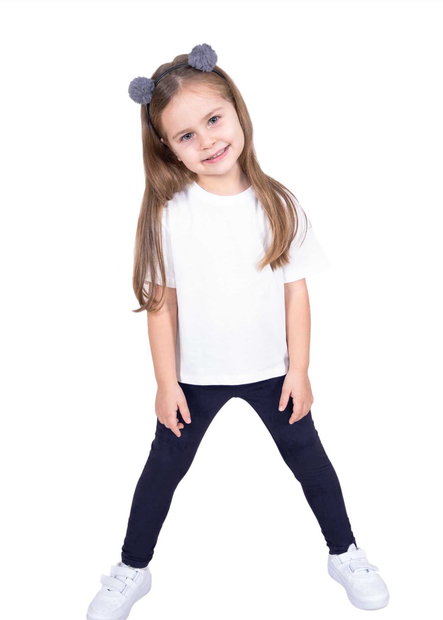 Organic Navy Blue Little Girl's Tights