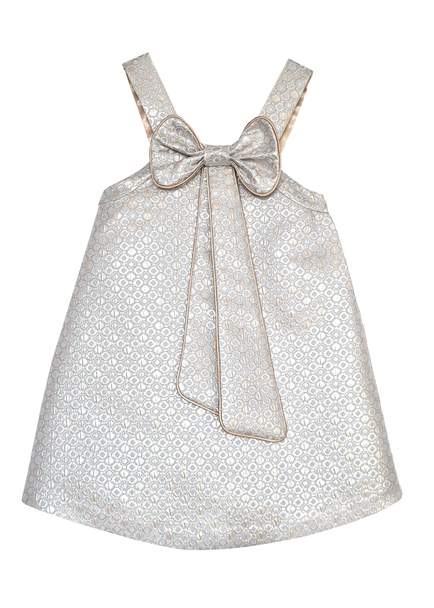 Jacquard Bow Gray Girls' Evening Dress