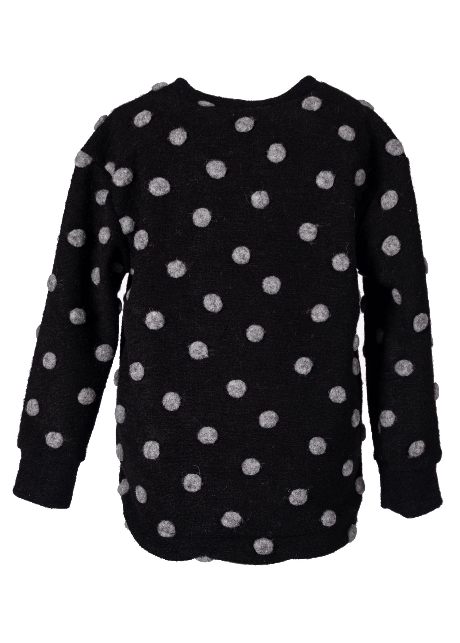 Black Winter Girl's Sweatshirt with Pompom