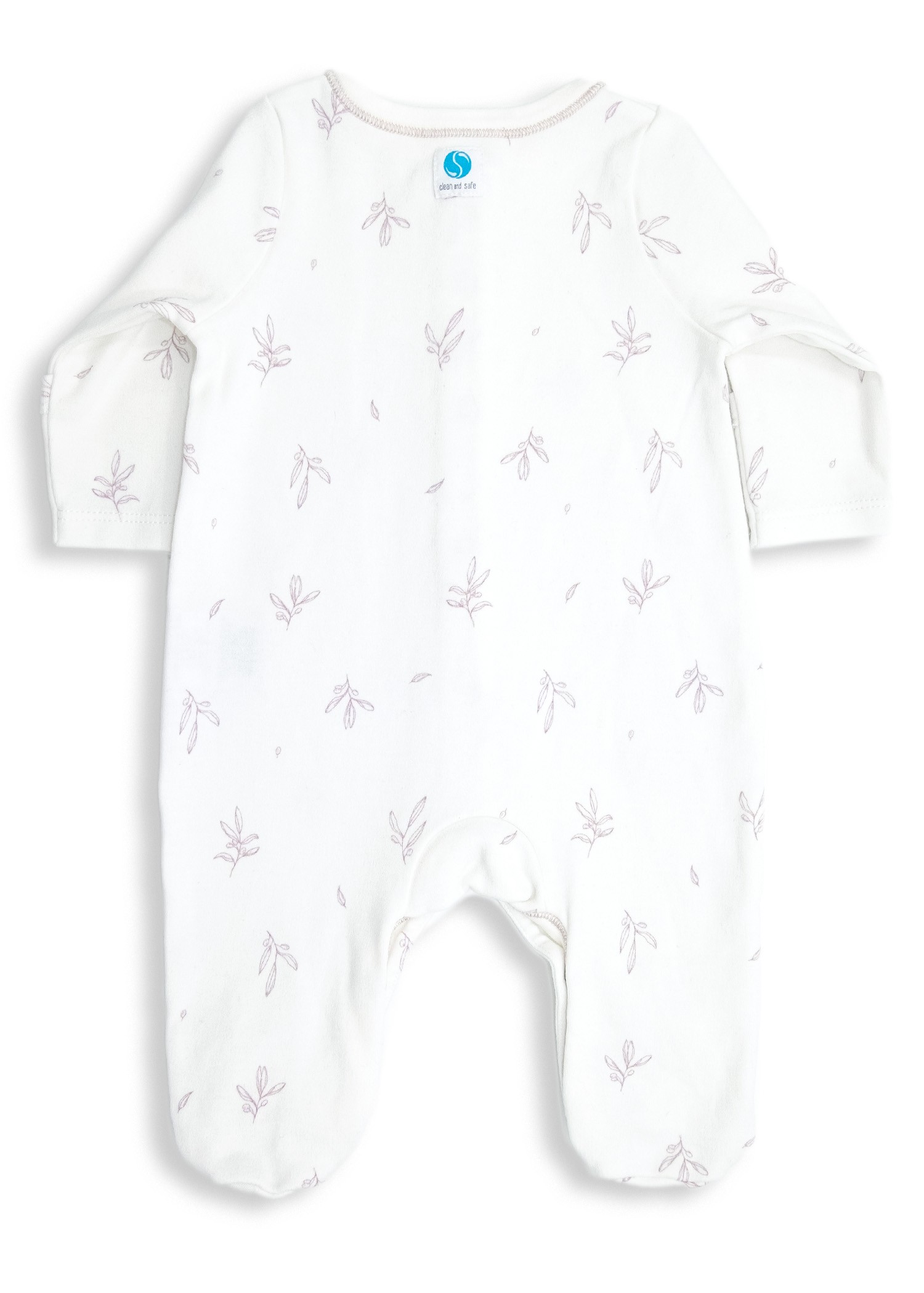 Clean and Safe Sterile Ready to Wear Organic Unisex Baby Jumpsuit -Leaf