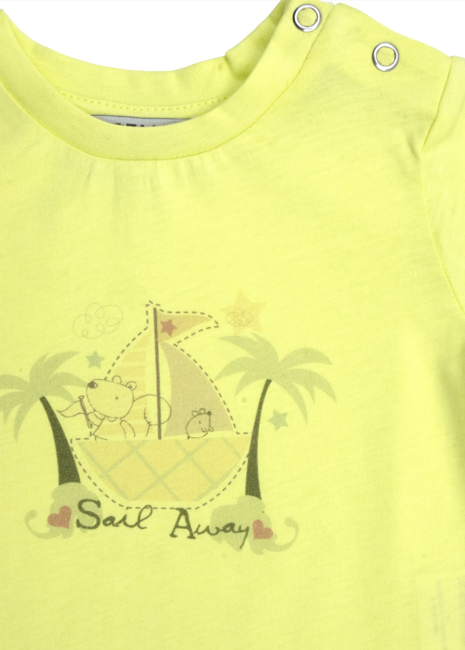 Organic Printed Yellow Summer Unisex Baby Tshirt