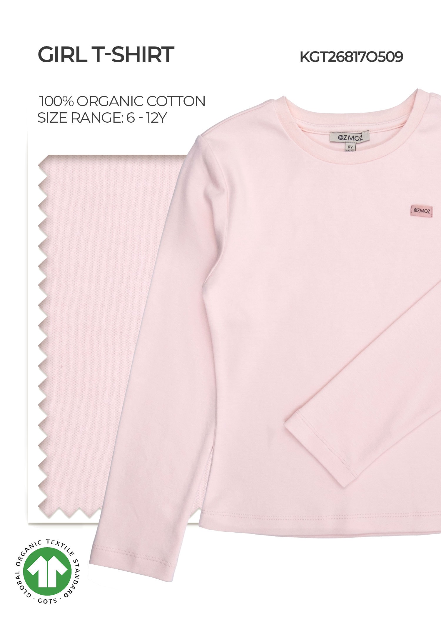 Organic Cloud Pink Girl T-shirt