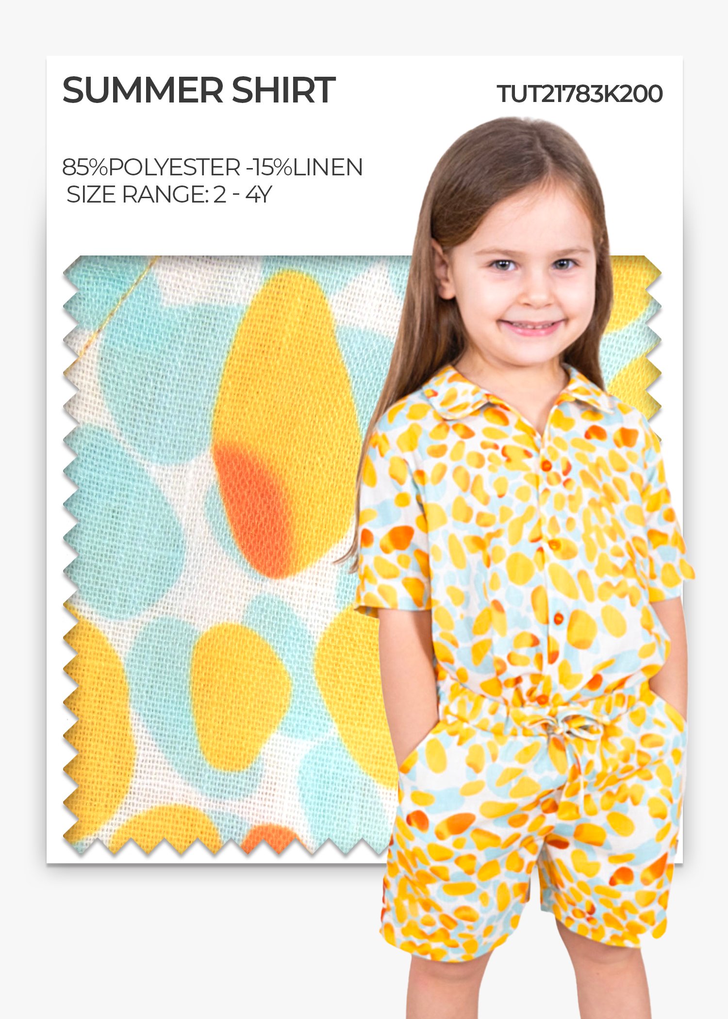 Colorful Fine Woven Summer Tiny Girls Shirt
