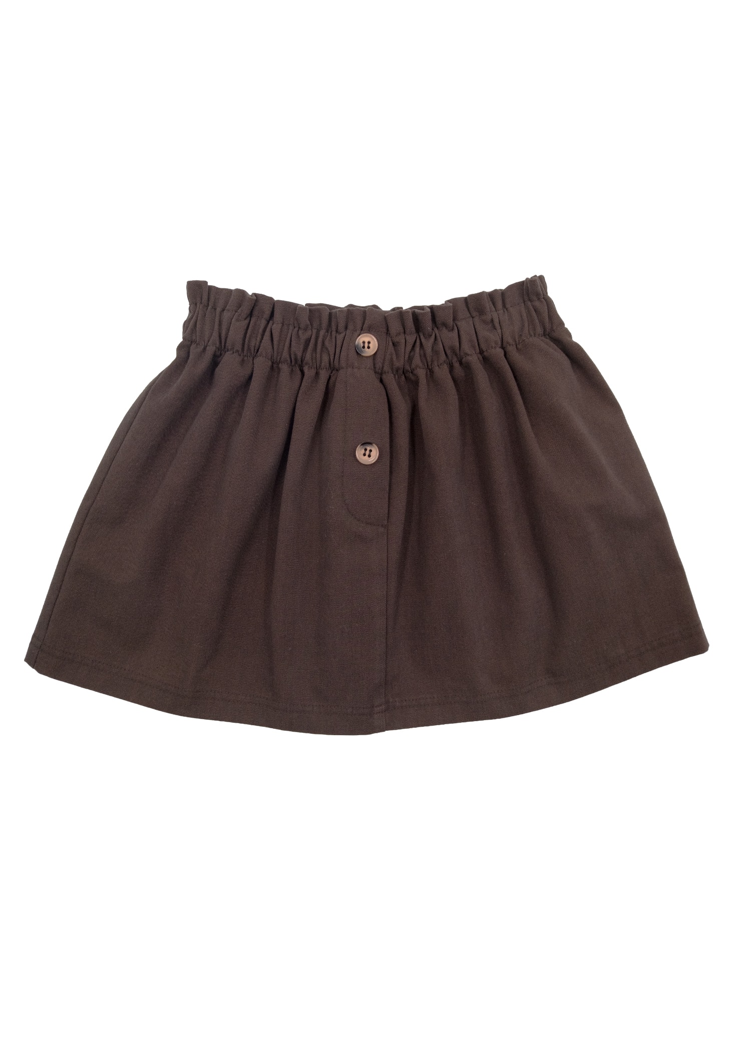100% Cotton Gabardine Brown Winter Skirt for Toddler Girls