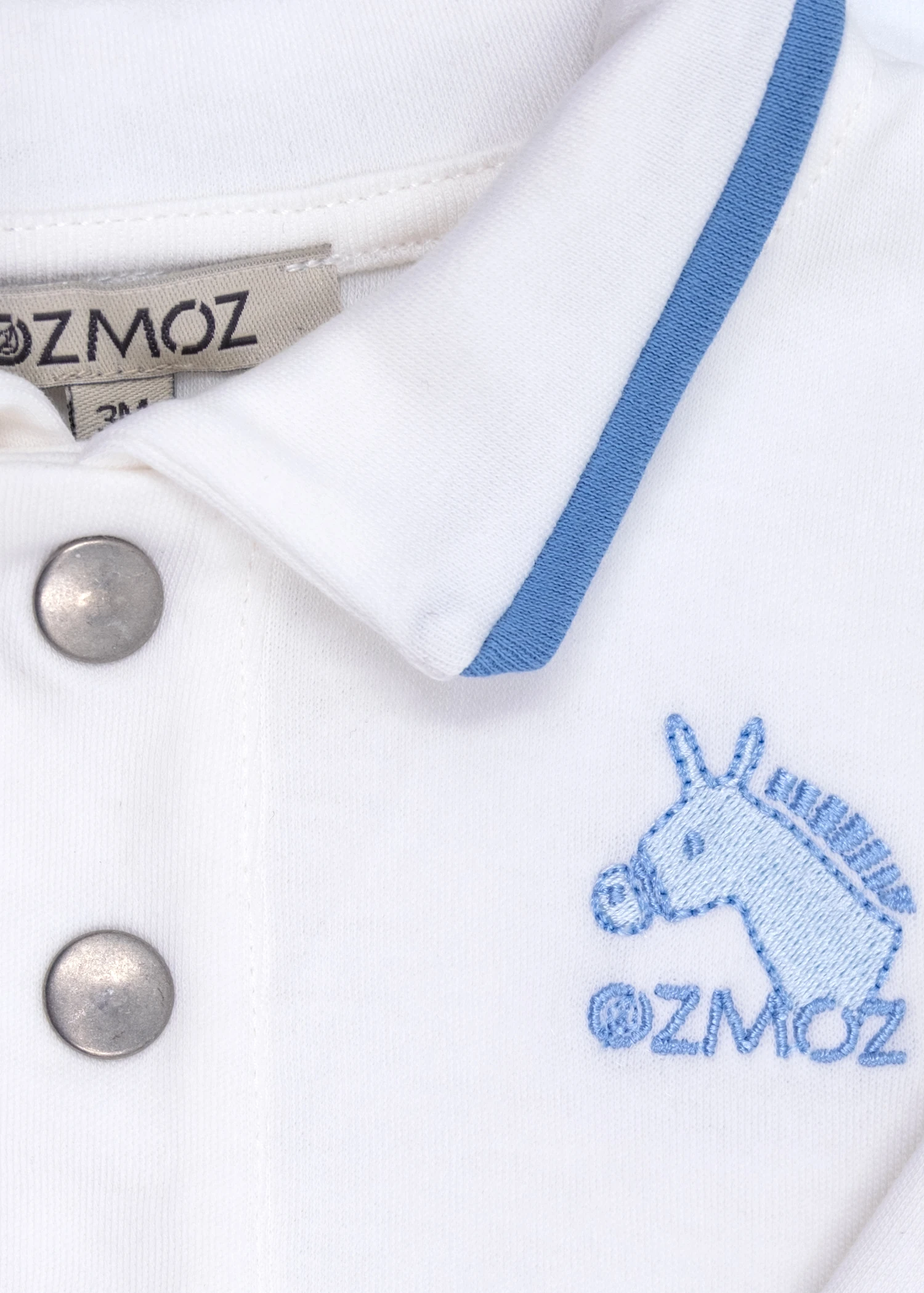 Organik Polo Yaka Beyaz Kışlık Erkek Bebek Üst