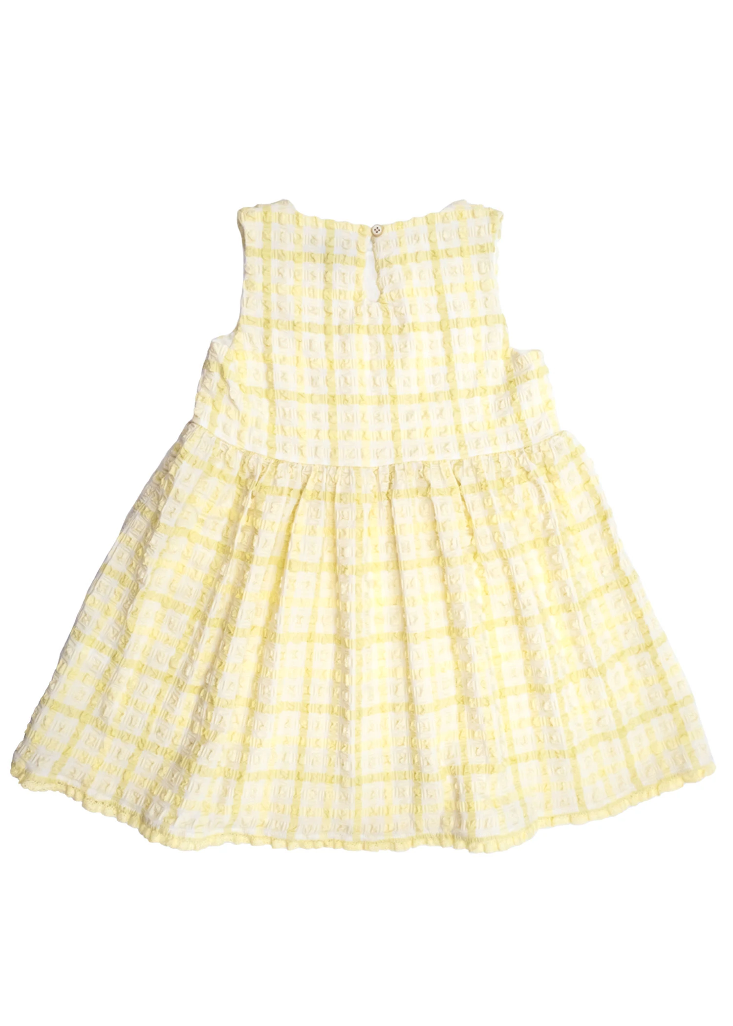 Recycle Özel Dokuma Sarı Yazlık Kız Çocuk Elbise