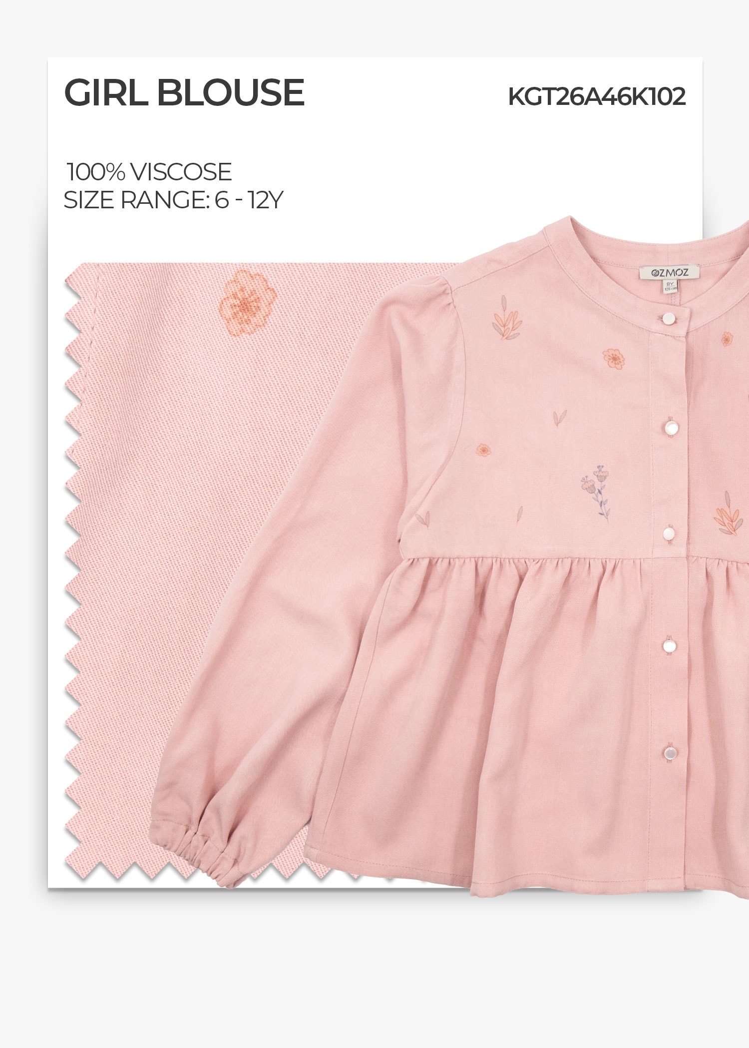 Viscose Pale Mauve Girl Blouse