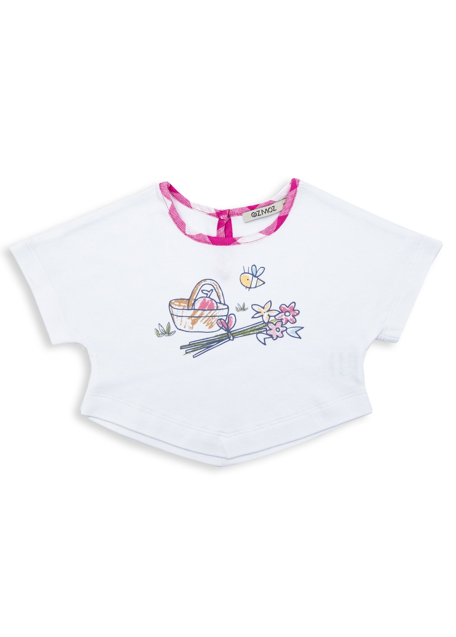 Organic Printed White Summer Baby Girl Tshirt