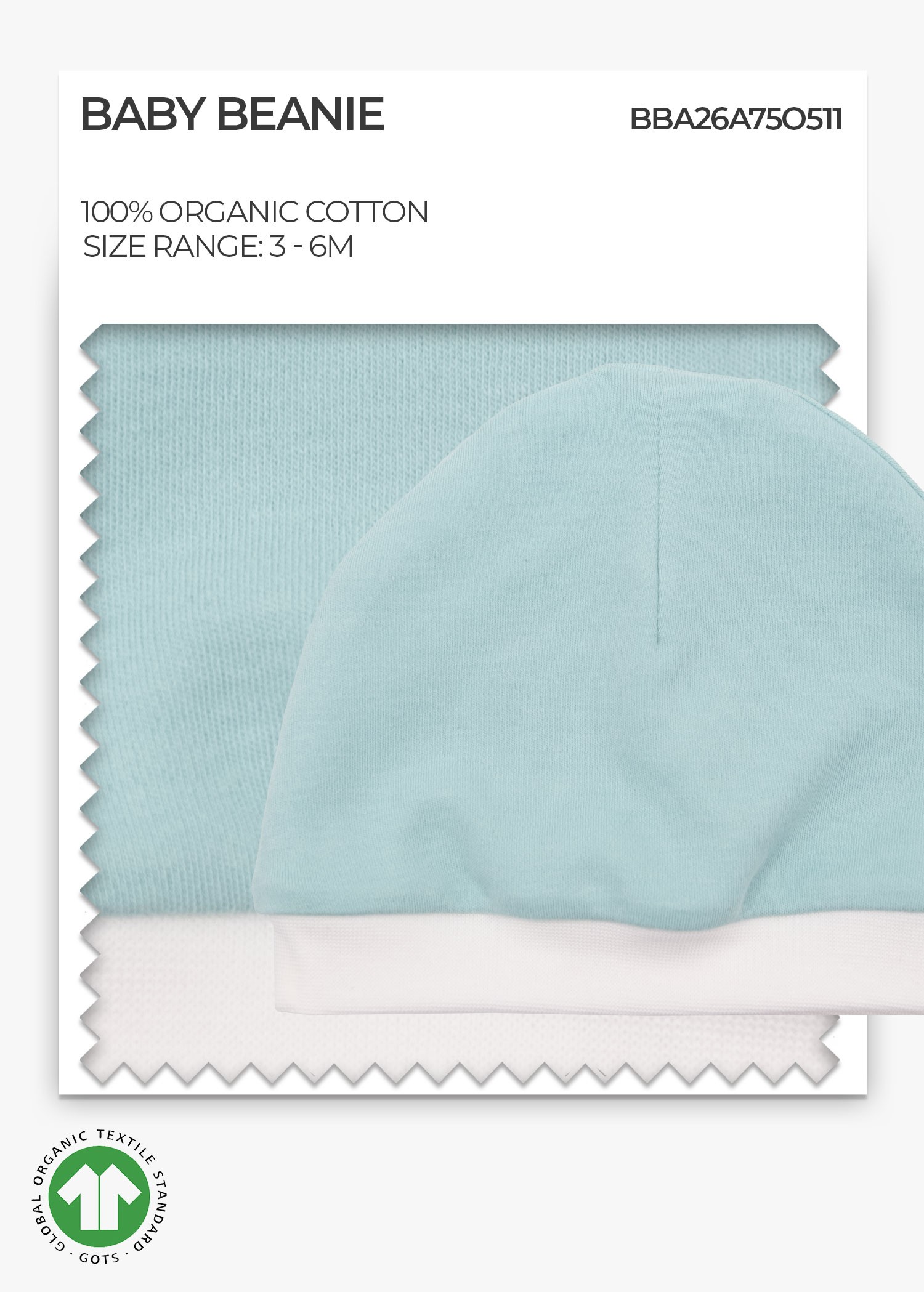 Organic Eggshell Blue Baby Boy Beanie
