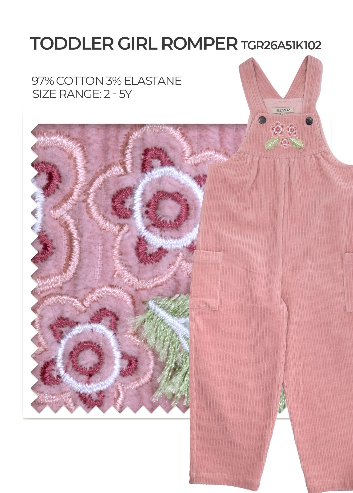 Pale Mauve Toddler Girl Romper