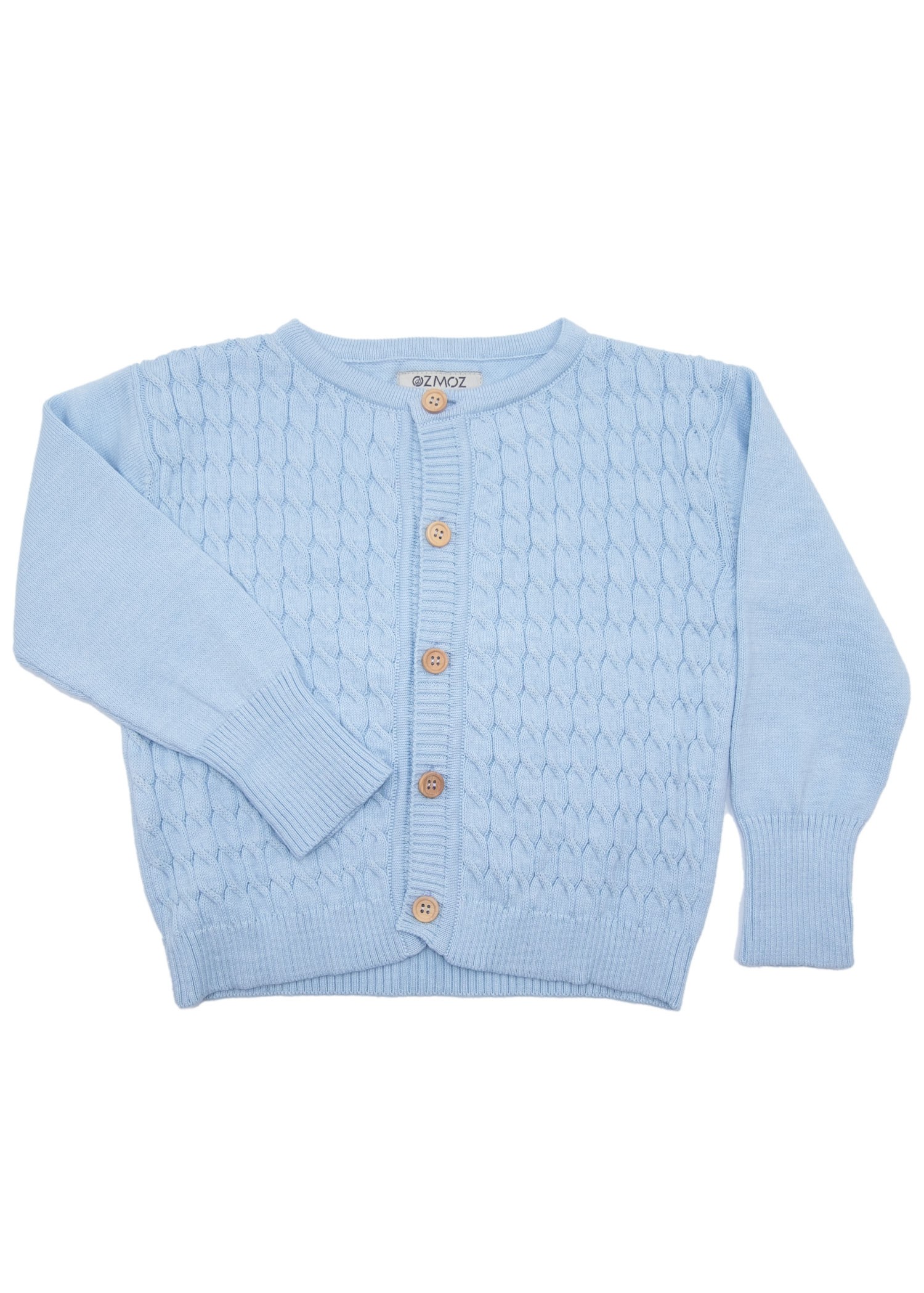 Organic Knitwear Knitted Long Sleeve Blue Spring Baby Boy Cardigan