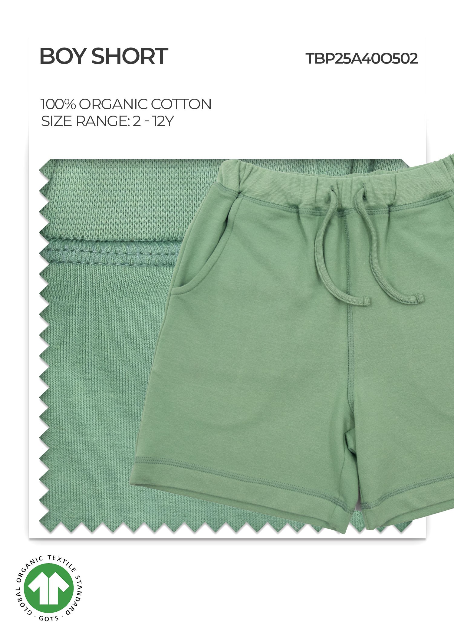 Organic Green Boy Short