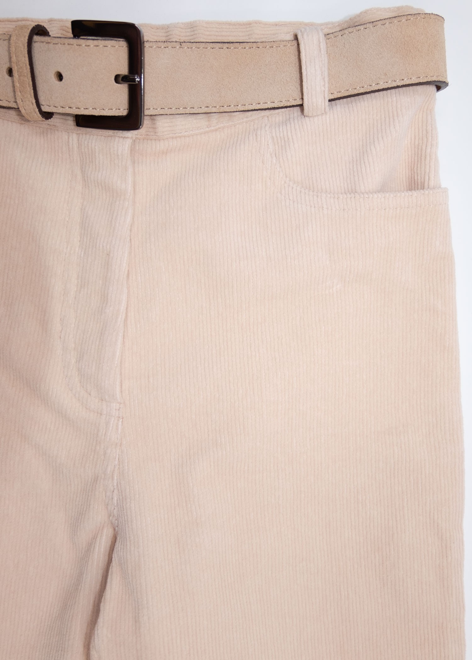 Corduroy Slim Cut Cream Winter Unisex Kids Trousers