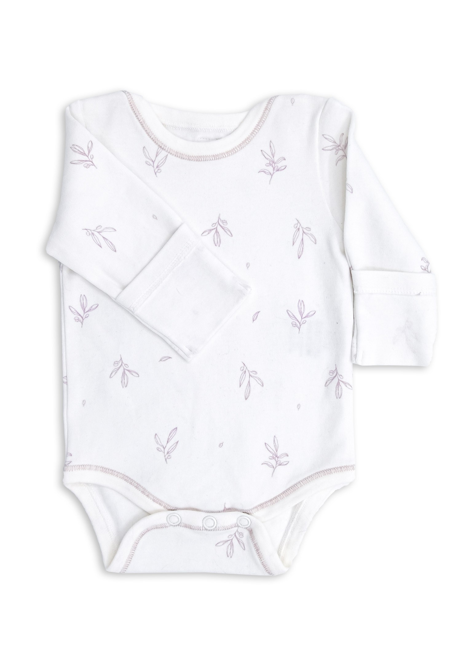 Clean and Safe Sterile Ready to Wear Organic Unisex Baby Body-Leaf