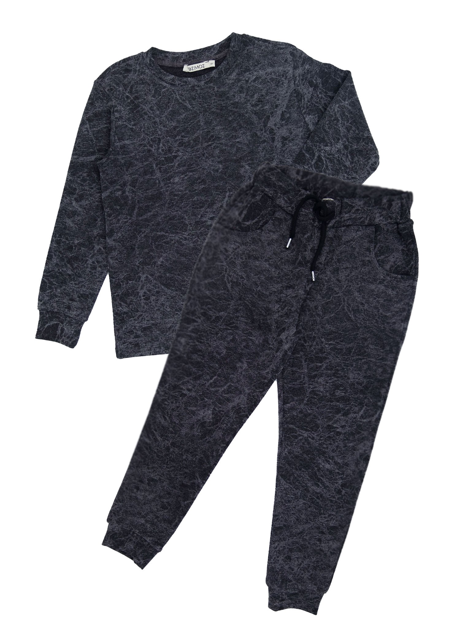 Cotton Knitted Marble Patterned Winter Boys Pajama Set