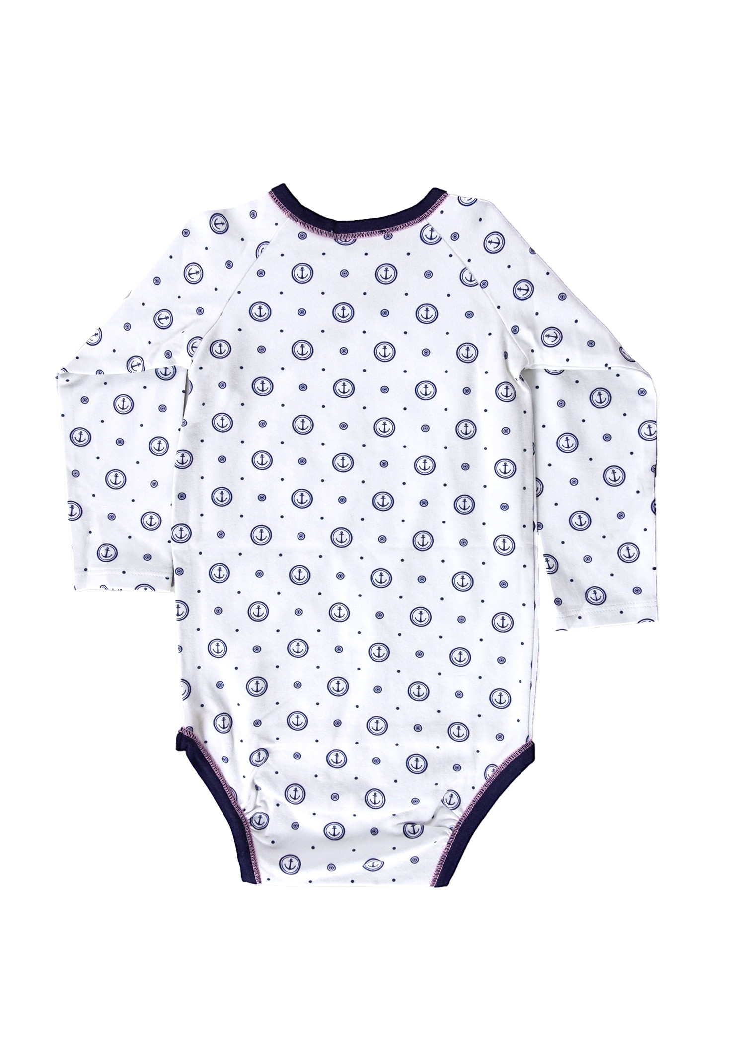 Organik Çapa Baskılı Kruvaze Unisex Bebek Body
