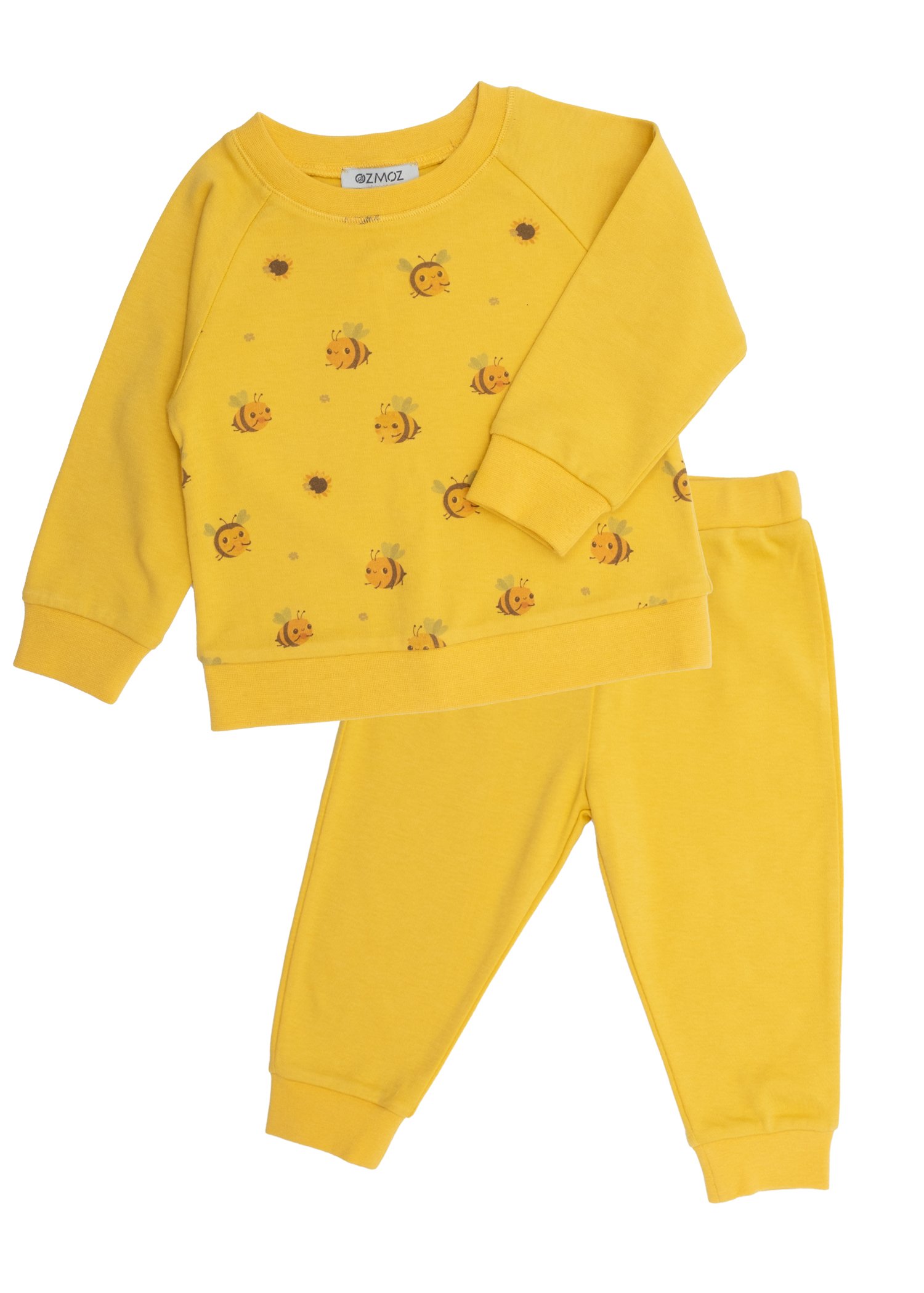 Organic Bee Printed Yellow Little Boy Suit