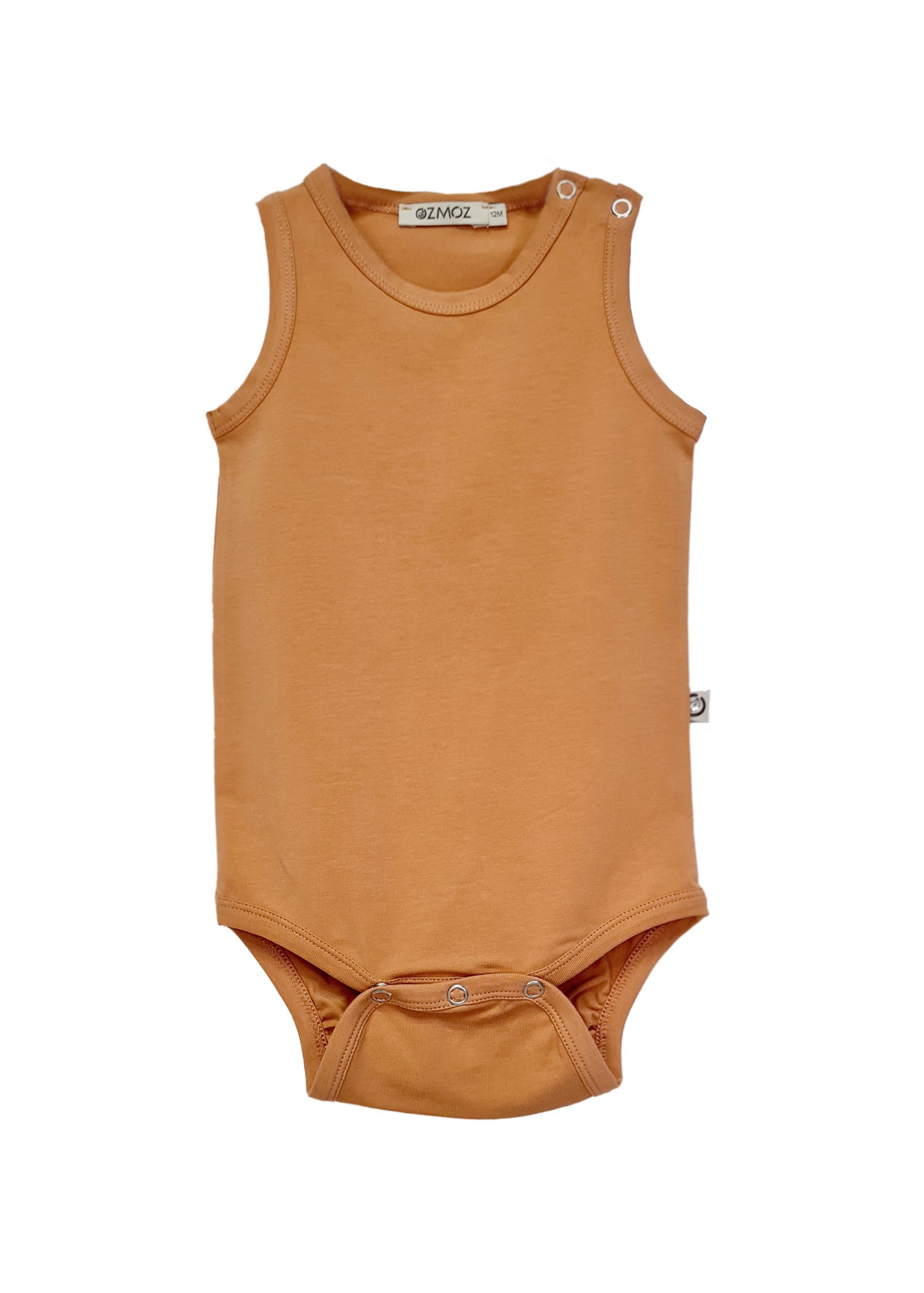 Organik Kolsuz Turuncu Unisex Bebek Body