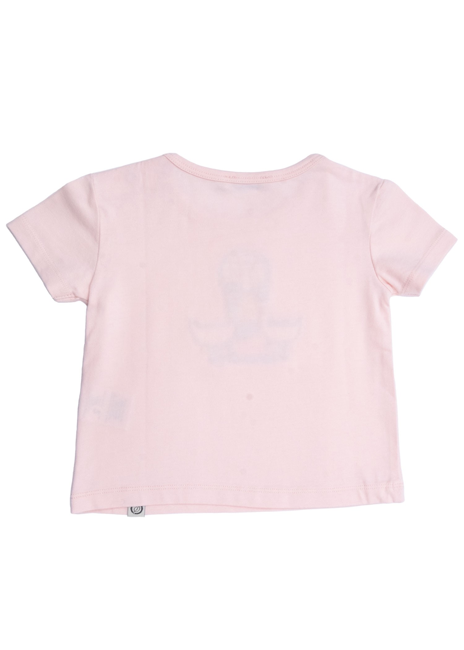 Organic Dino Embroidered Pink Summer Baby Girl Tshirt