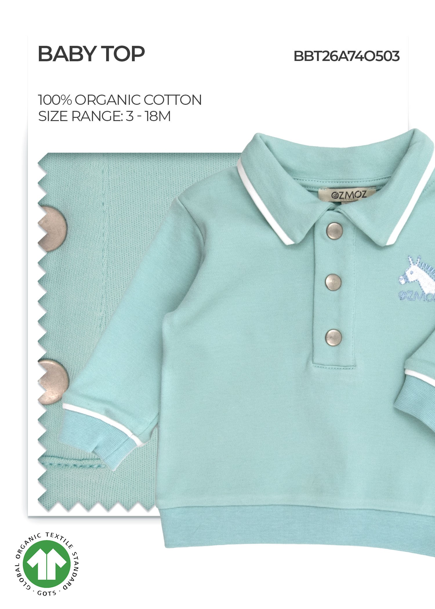Organic Eggshell Blue Baby Boy Top