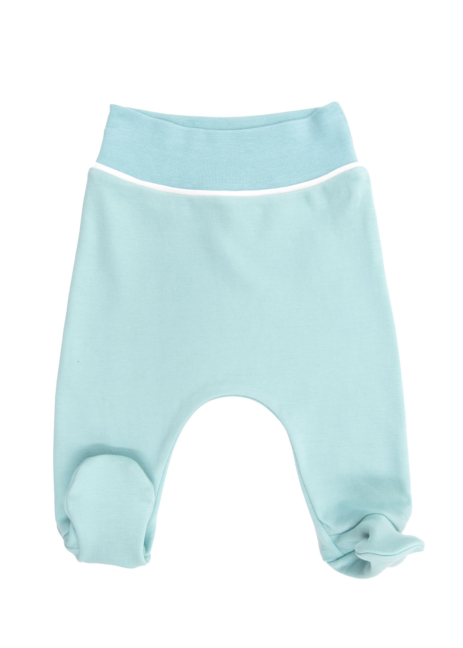 Organic Eggshell Blue Baby Boy Footie Pants