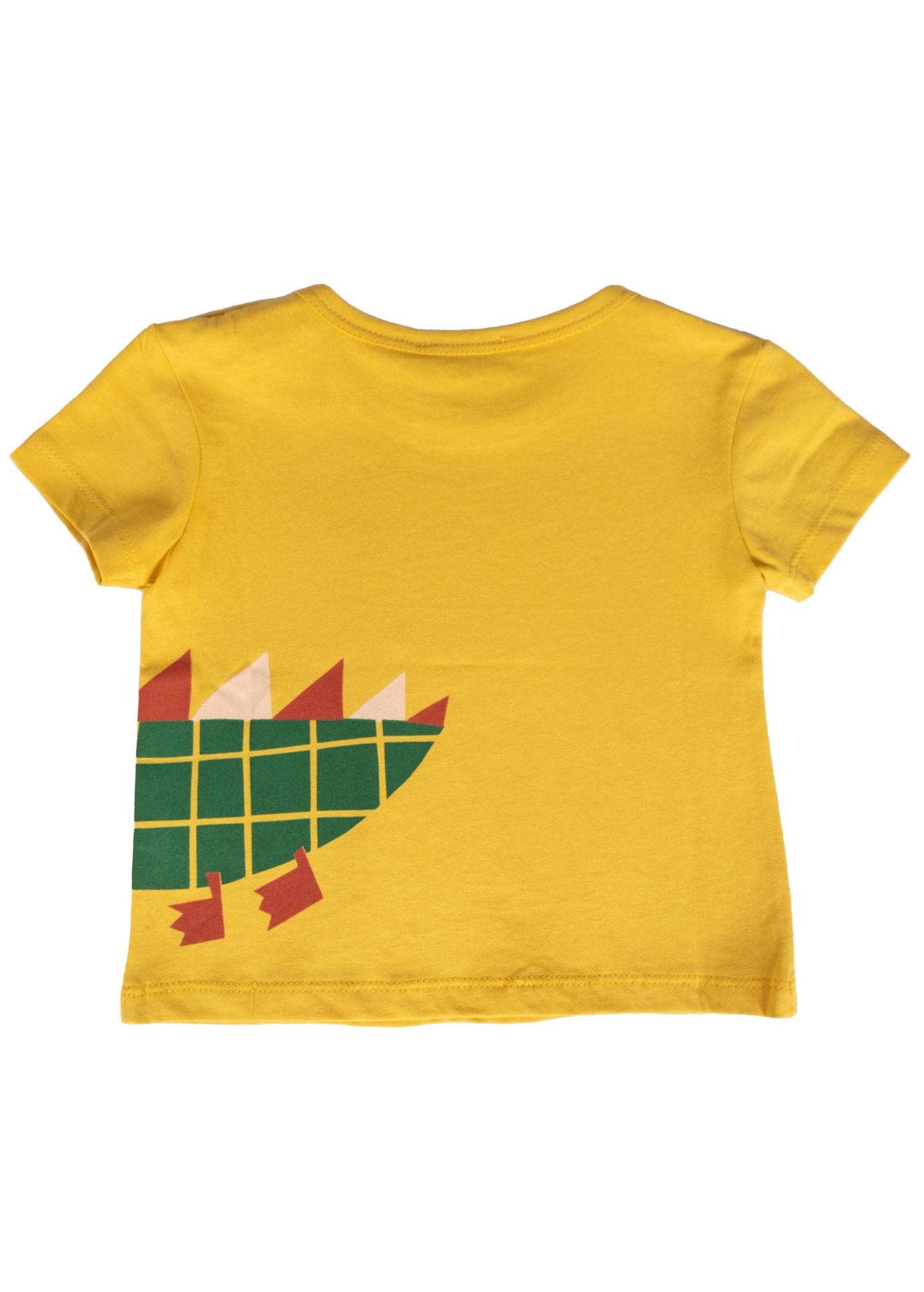 Organic Dino Printed Yellow Summer Unisex Baby Tshirt