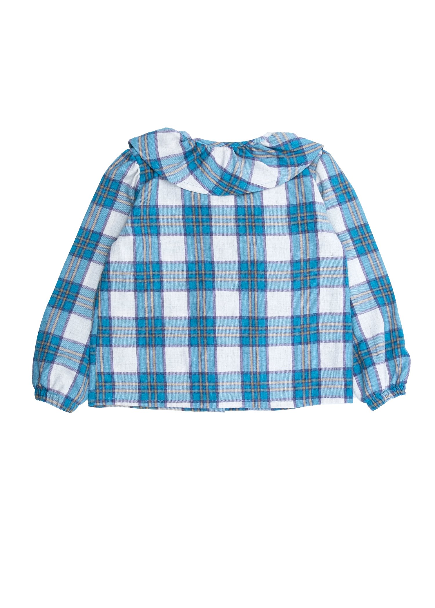 Plaid Blue Winter Little Girl Blouse