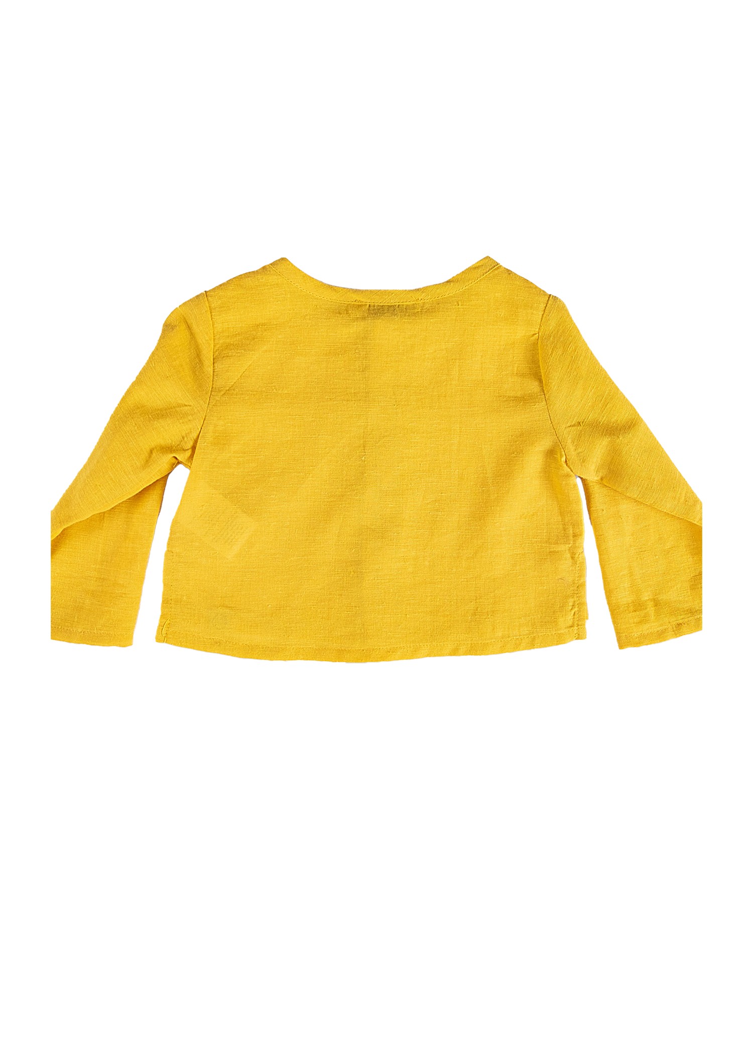 Organik Düğme Kapamalı Sarı Baharlık Unisex Bebek Gömlek