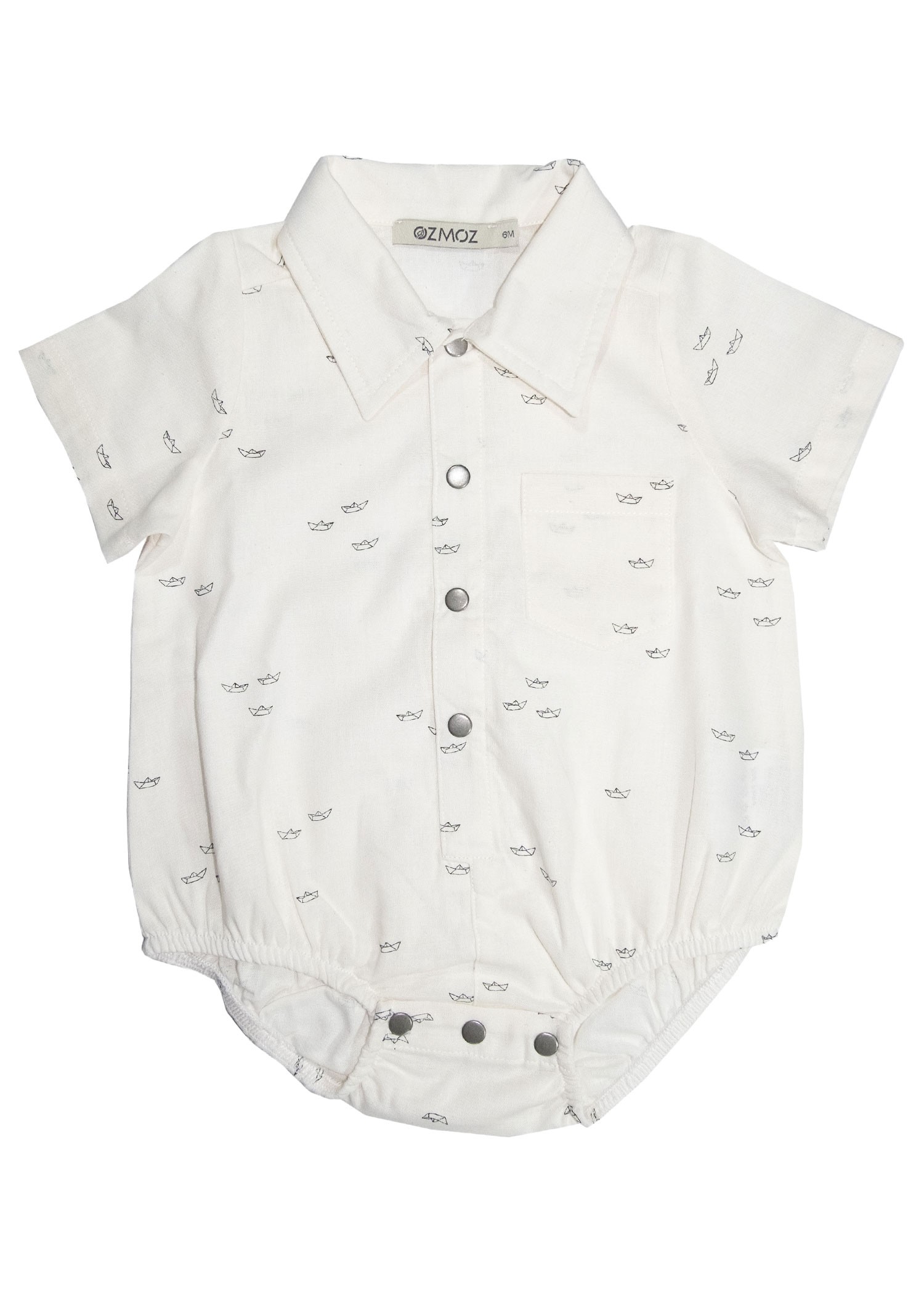 Organic Cotton Linen Short Sleeve Summer Baby Boy Jumpsuit