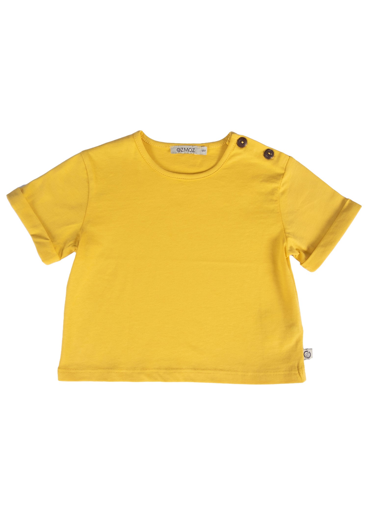 Organik Sarı Basic Yazlık Unisex Bebek Tshirt